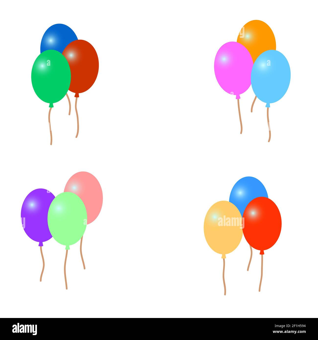 Ensemble de bulles colorées, illustration vectorielle Banque D'Images