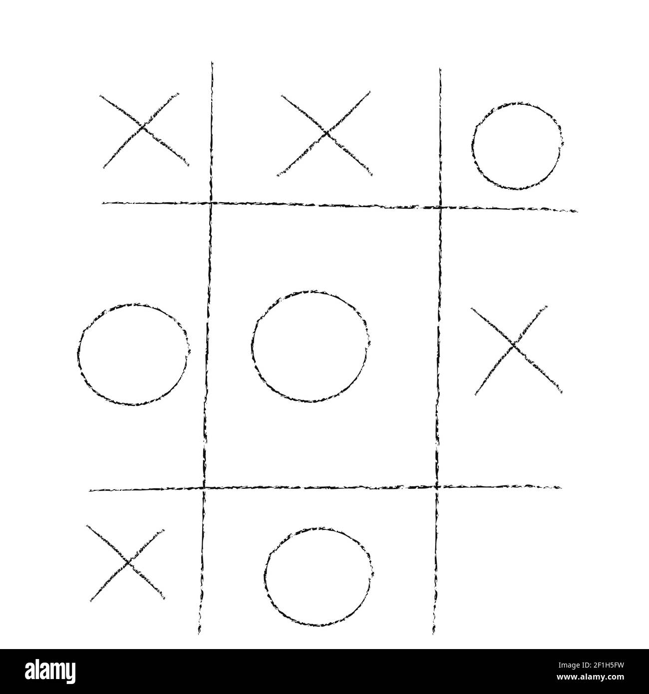 Jeu Doodle TIC tac TOE XO Banque D'Images