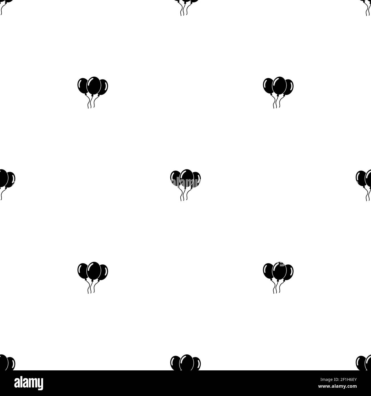 Motif vectoriel transparent. Ballons noirs. Banque D'Images