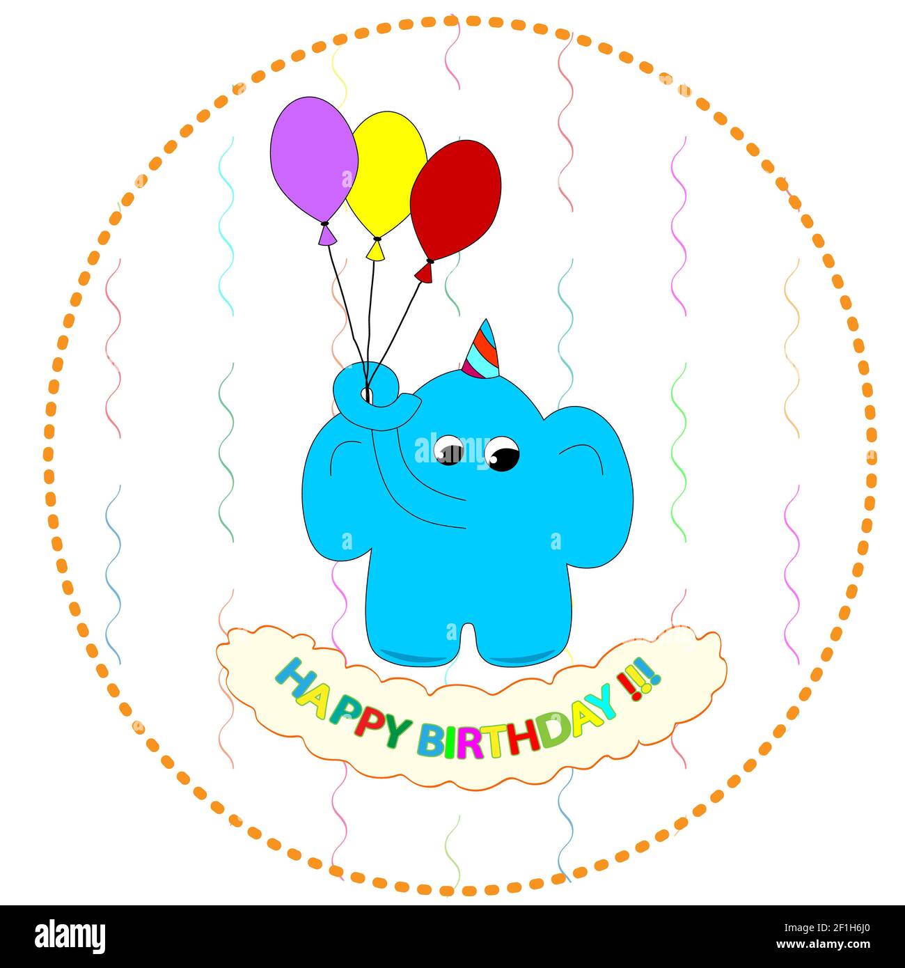 Éléphant d'anniversaire volant Banque D'Images