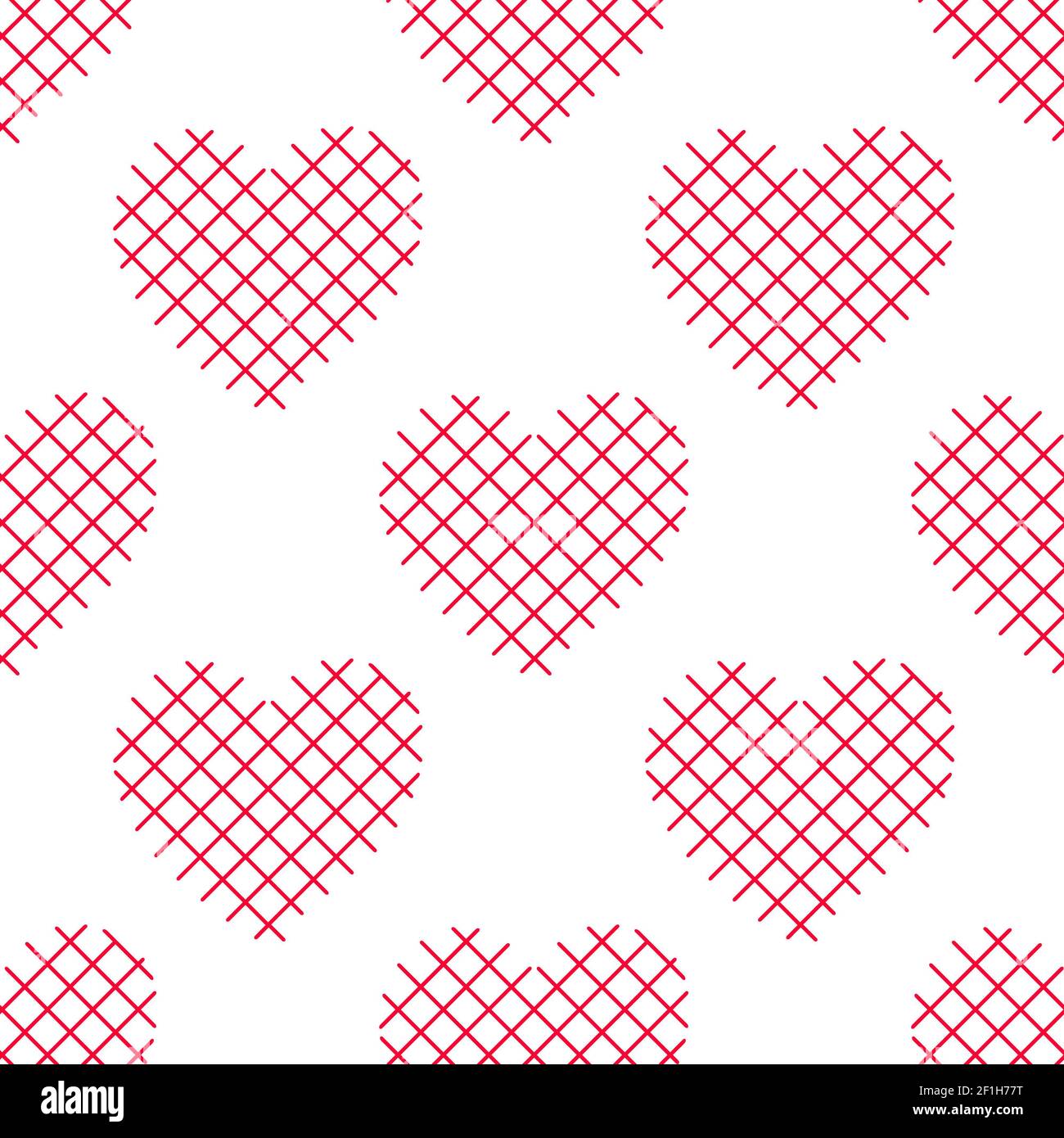 Motif sans couture avec coeurs rayés. Saint-Valentin#39;s arrière-plan de la journée. Impression vectorielle répétée Banque D'Images
