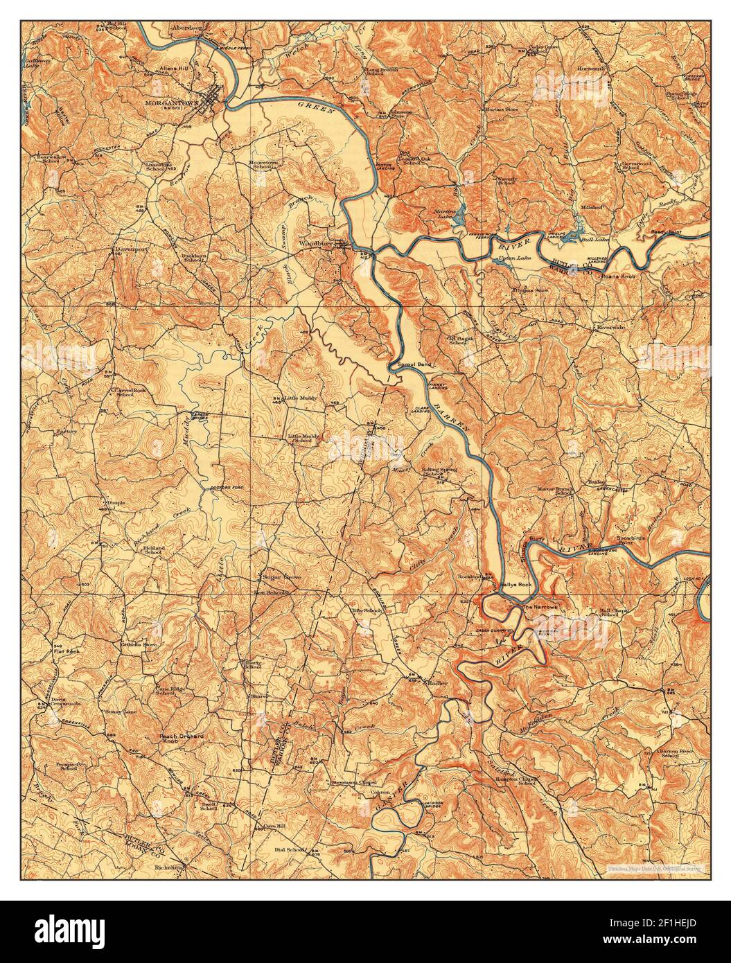 Little Muddy, Kentucky, carte 1914, 1:62500, États-Unis d'Amérique par Timeless Maps, données U.S. Geological Survey Banque D'Images