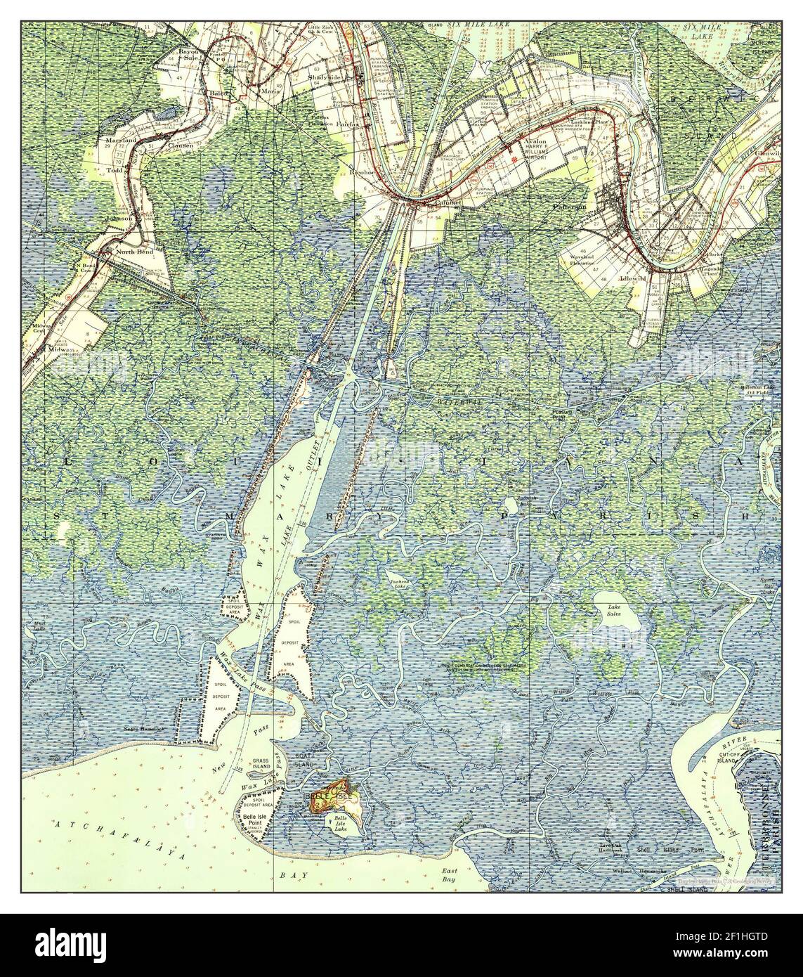 Belle Isle, Louisiane, carte 1941, 1:62500, États-Unis d'Amérique par Timeless Maps, données U.S. Geological Survey Banque D'Images