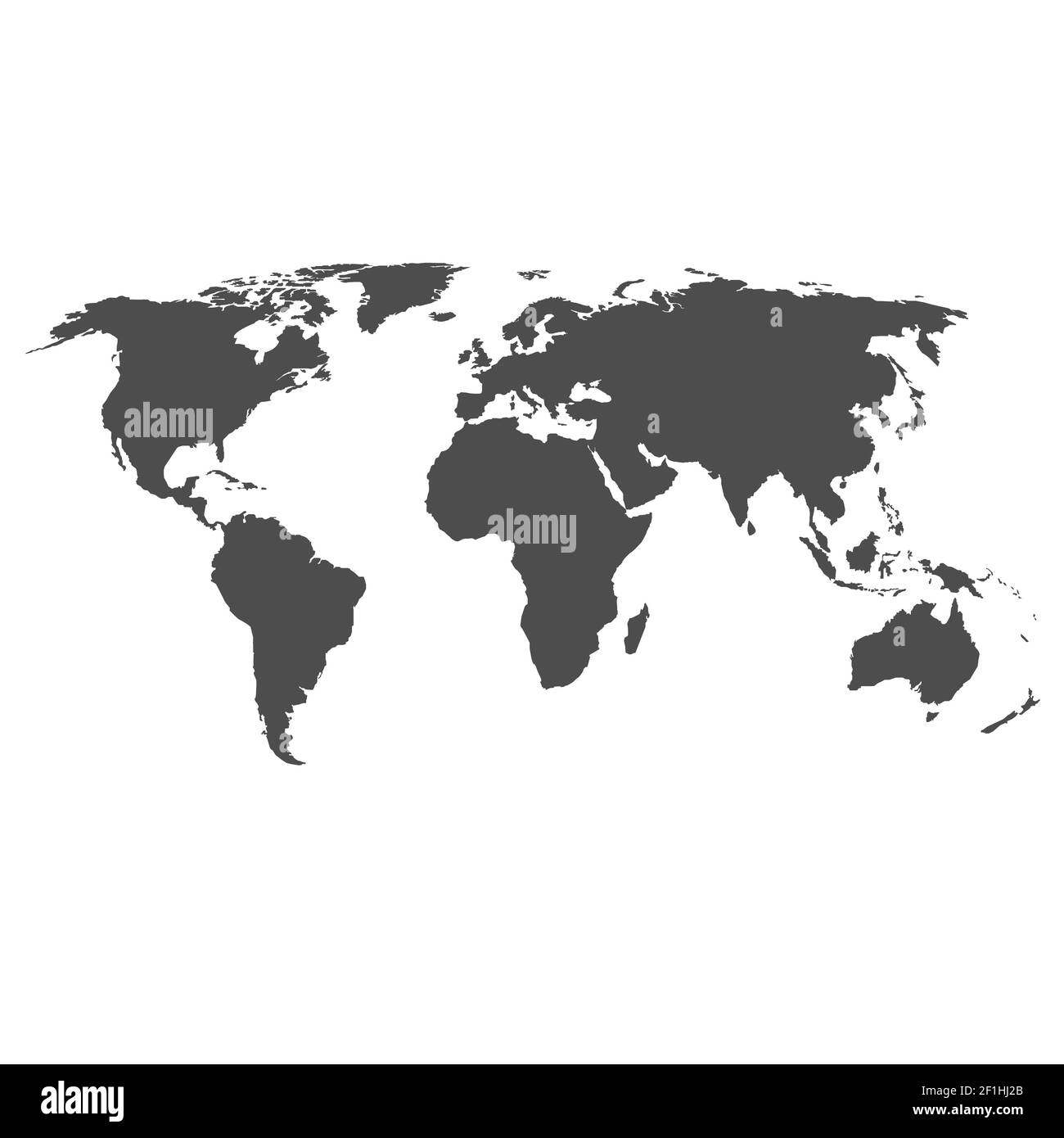 Carte du monde sur fond blanc. terre plate. Carte. Silhouette de la carte du monde. Globe icône de carte du monde similaire. Banque D'Images