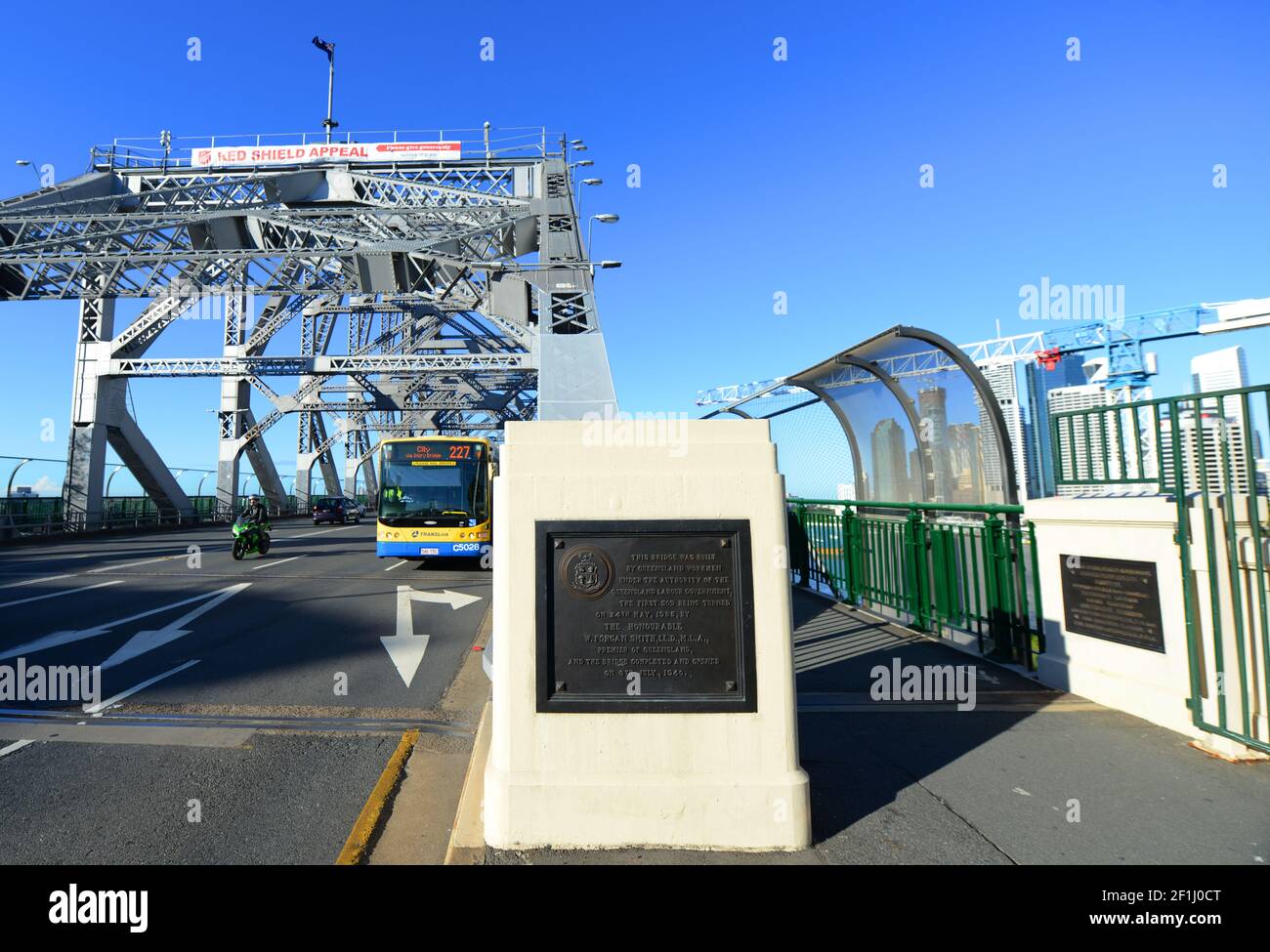 Le pont de l'histoire au-dessus de la rivière Brisbane, en Australie. Banque D'Images