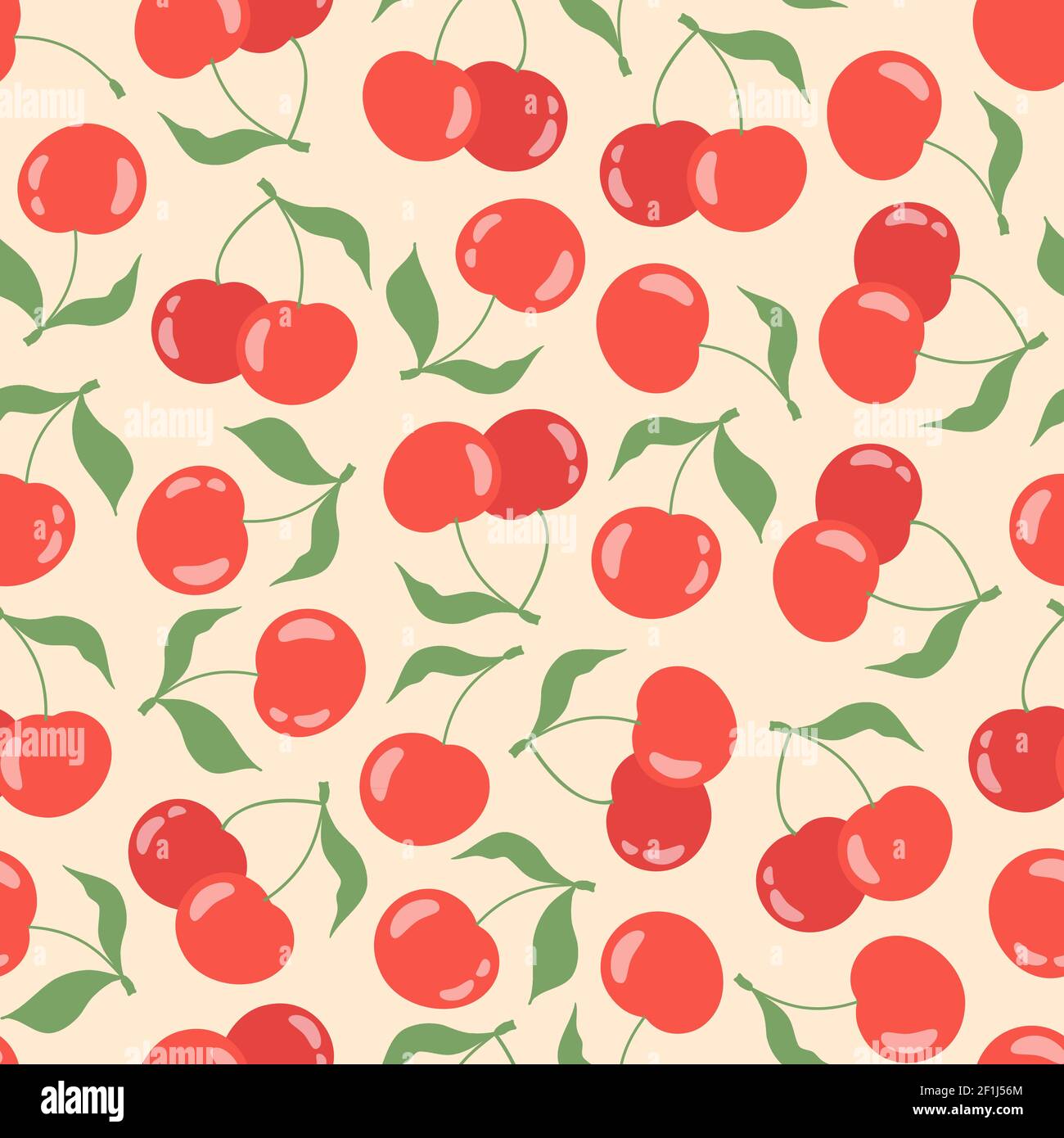 Motif sans couture avec cerises et cerises douces. Illustration de Vecteur