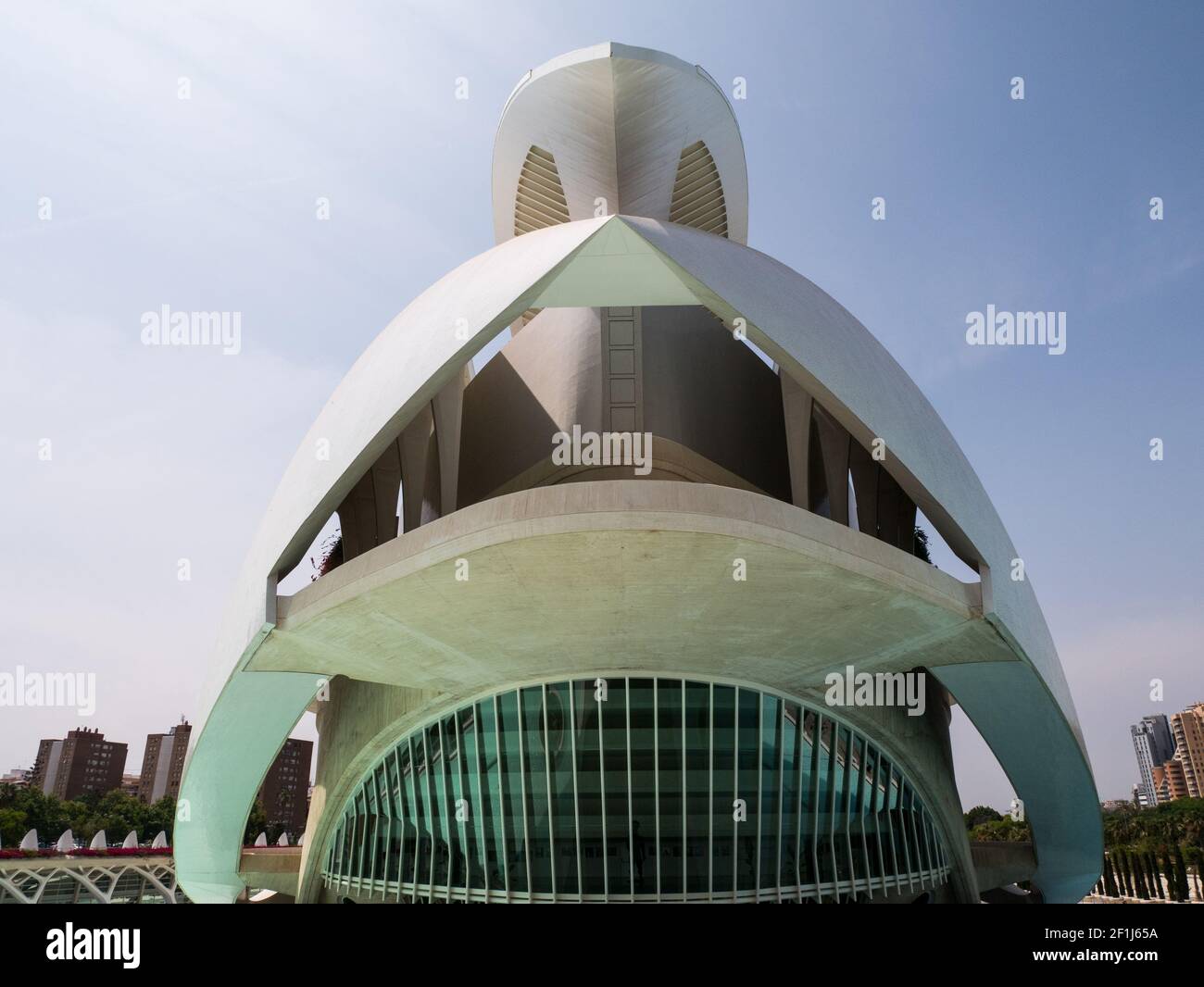 Vue de face de la fantastique ville des sciences et de l'art de Valence, espagne Banque D'Images