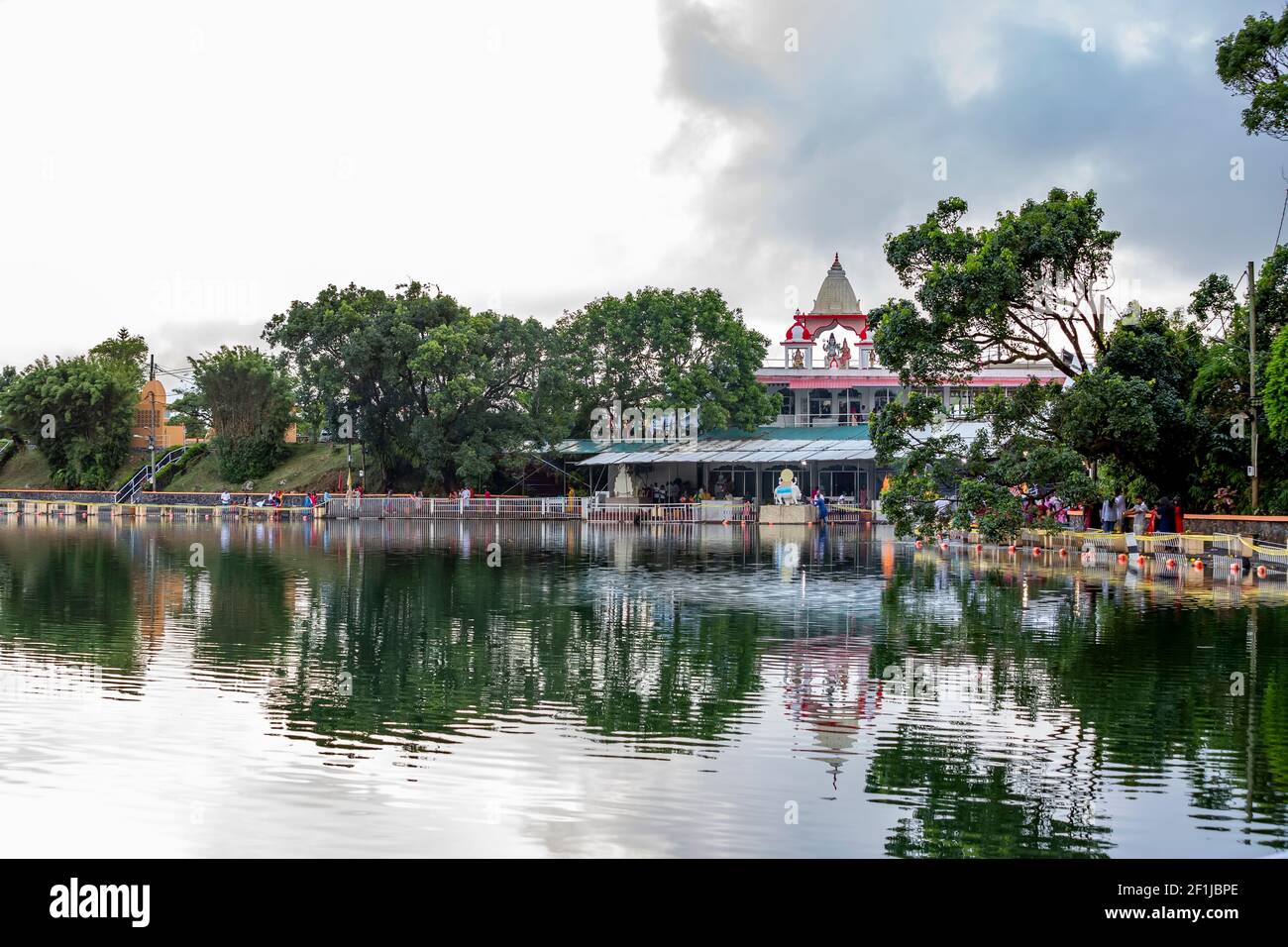 Ganga Talao le lac sacré de Grand bassin, Maurice Banque D'Images