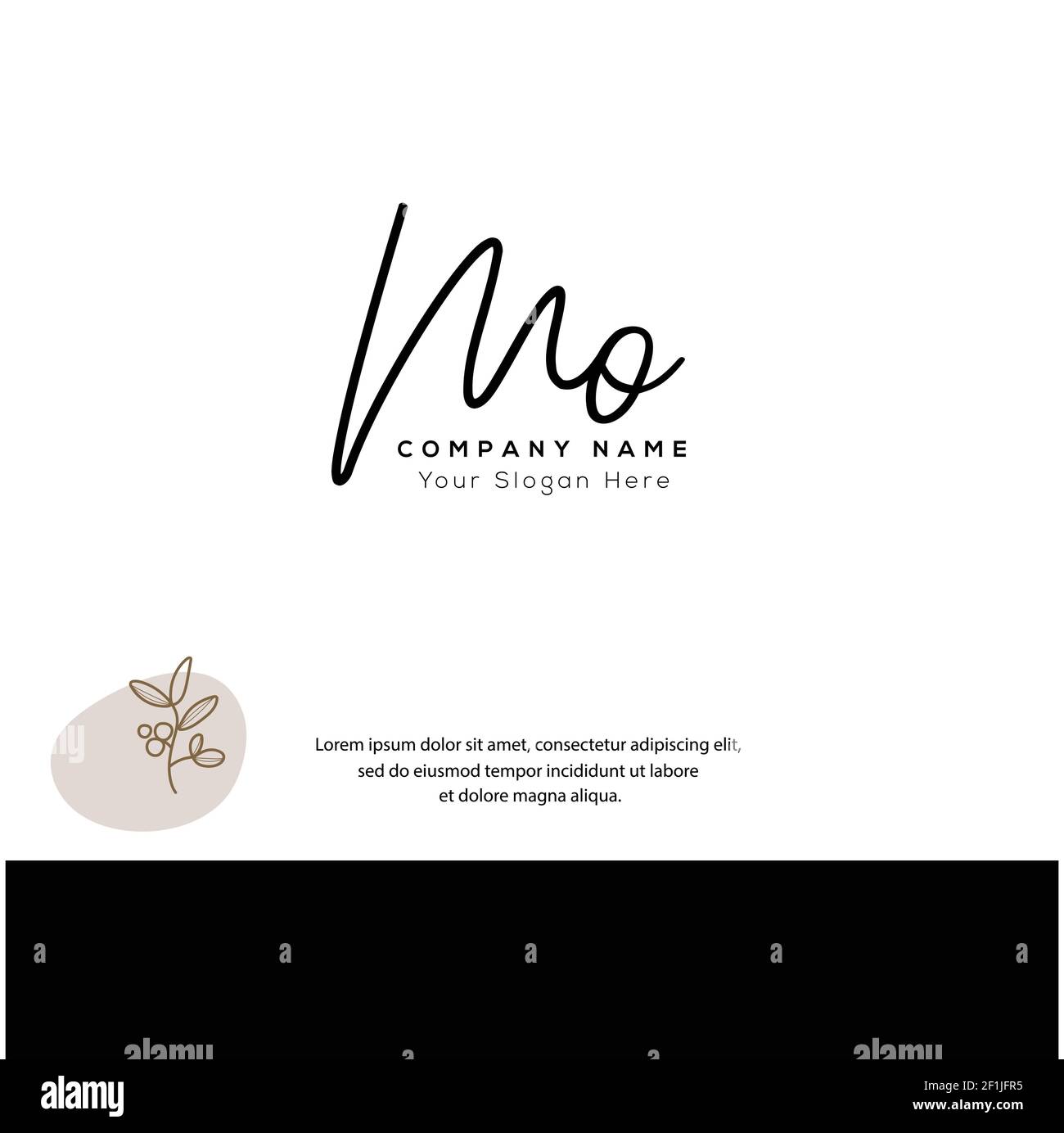 M O Mo lettre initiale écriture manuscrite et logo de signature. Logo original du vecteur de beauté .mode, boutique, floral et botanique Illustration de Vecteur