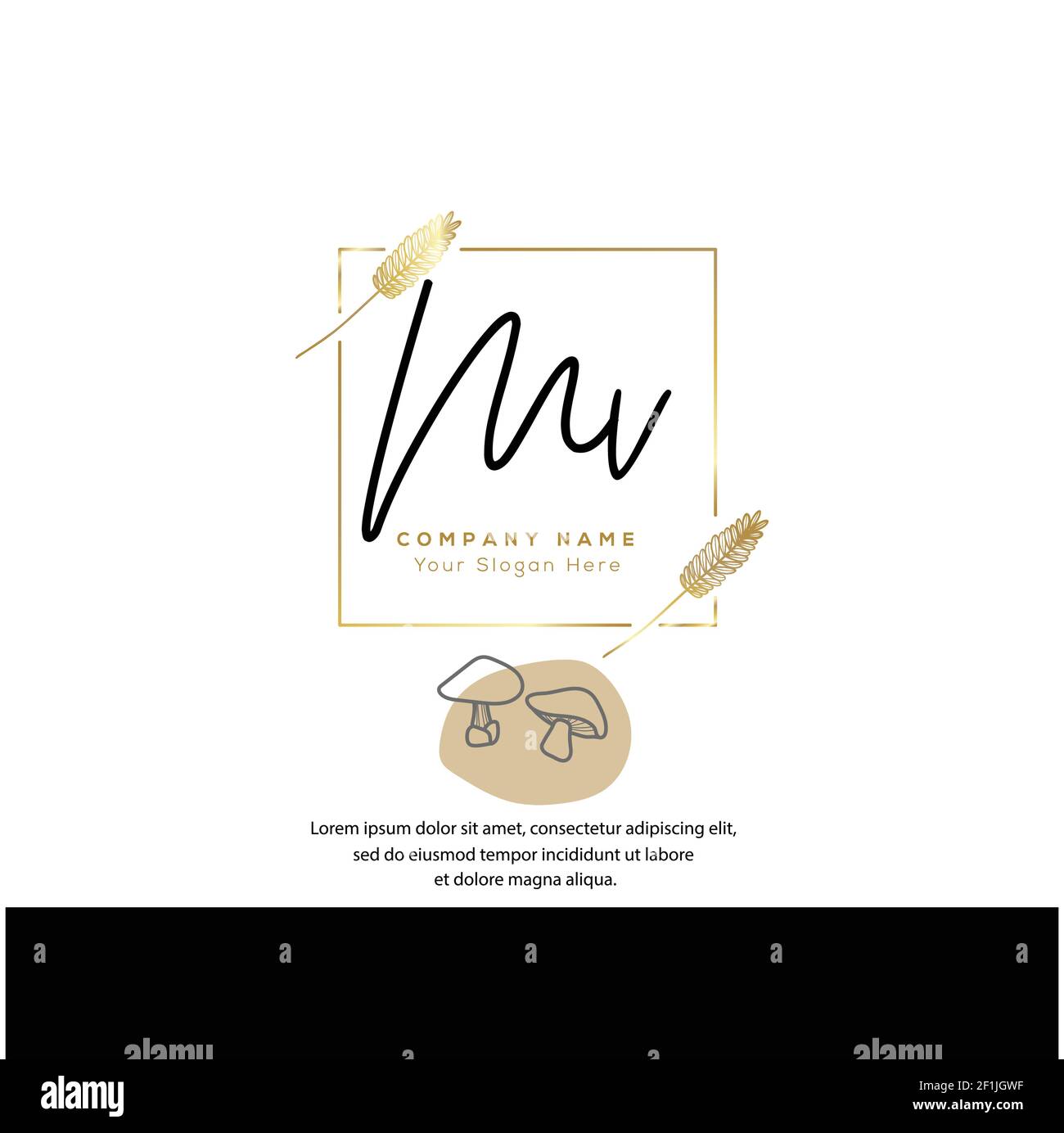 M V MV lettre initiale écriture manuscrite et logo de signature. Logo original du vecteur de beauté .mode, boutique, floral et botanique Illustration de Vecteur