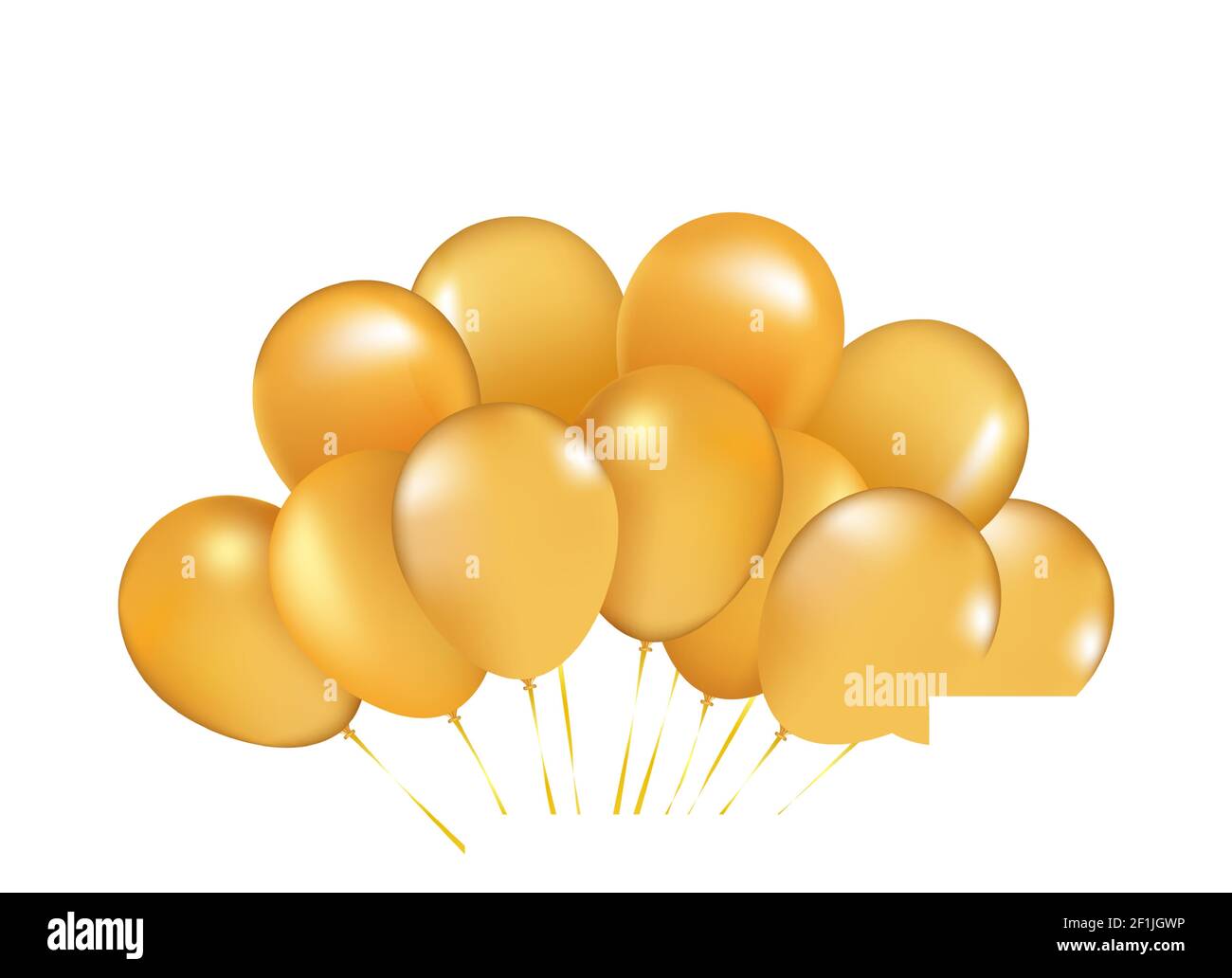 Ballons fête décoration jaune or doré ensoleillé joyeux