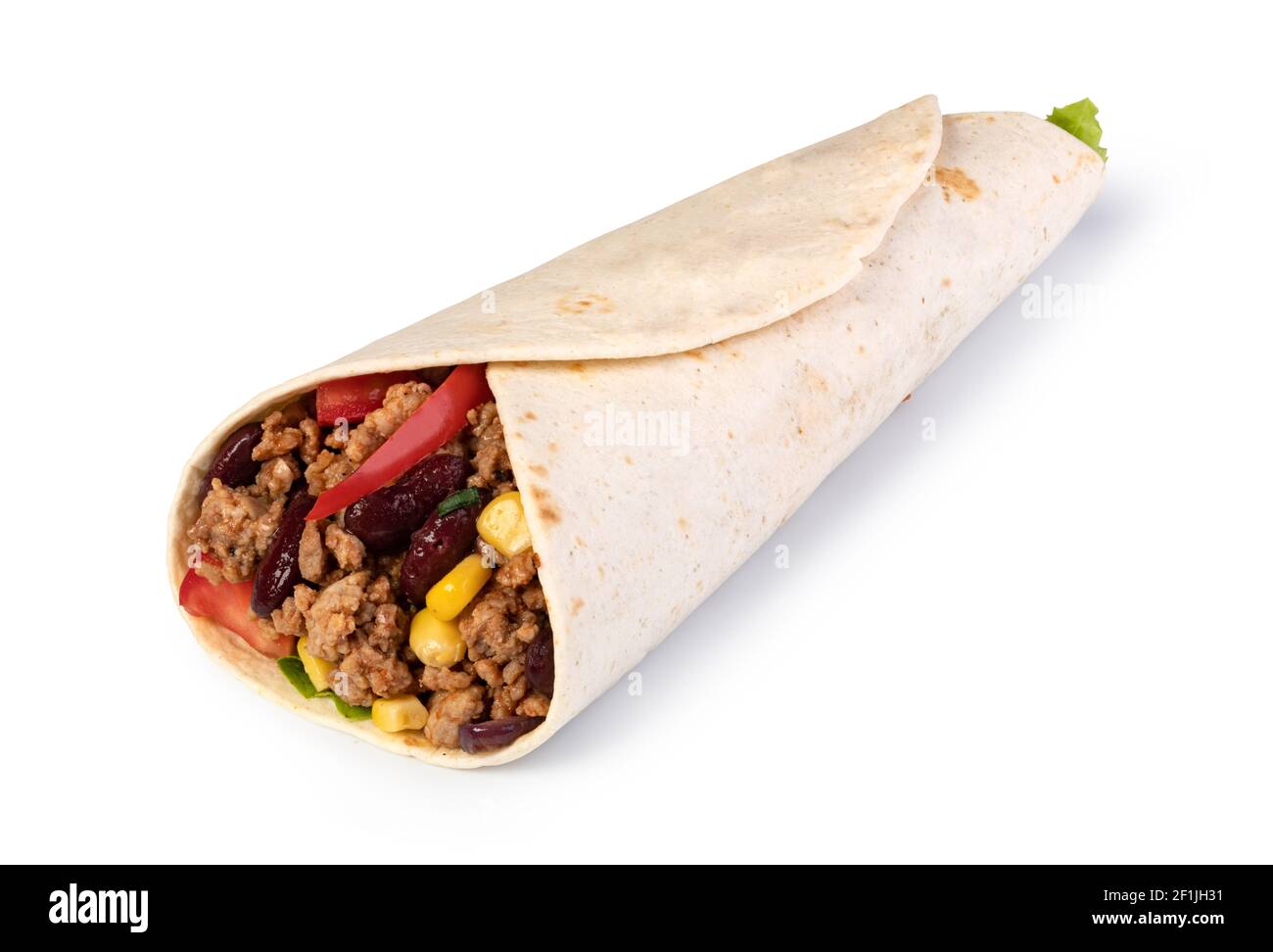 Burrito avec légumes et tortilla Banque D'Images