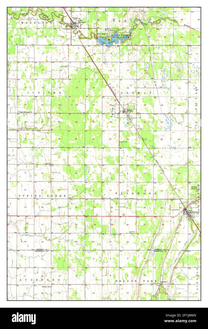 Karlstad, Minnesota, carte 1956, 1:62500, États-Unis d'Amérique par Timeless Maps, données U.S. Geological Survey Banque D'Images