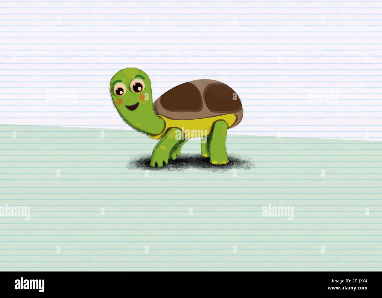 Illustration d'une jolie et douce tortue de dessin animé Banque D'Images