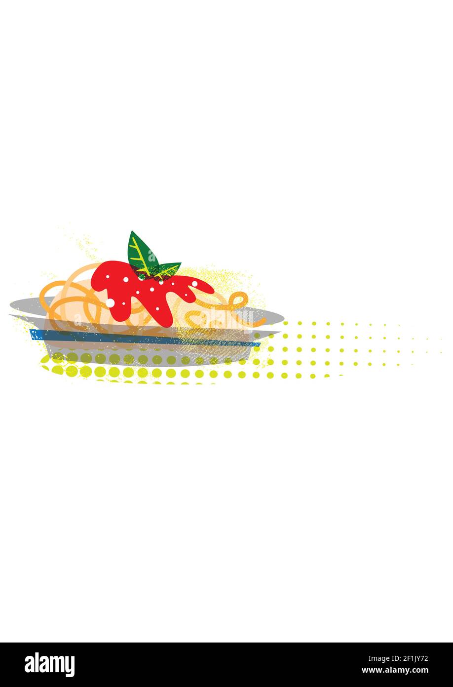 Illustration de plat à spaghetti au goût vintage Banque D'Images