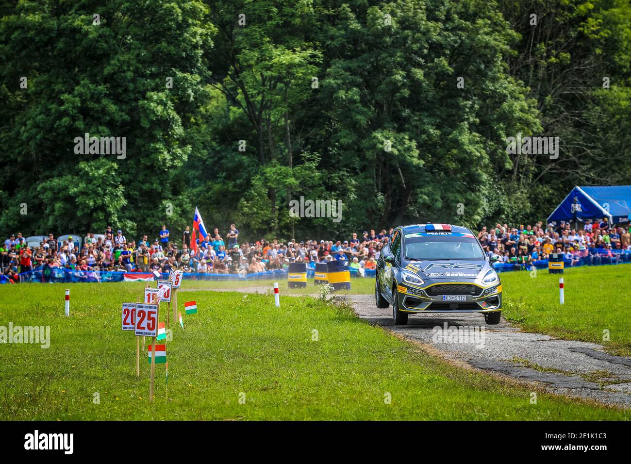 42 Jean-Baptiste FRANCESCHI (FRA), Jacques-Julien RENUCCI (FRA), Ford Fiesta R2T, action pendant le rallye européen ERC Barum 2019, du 16 au 18 août, à Zlin, République Tchèque - photo Gregory Lenormand / DPPI Banque D'Images