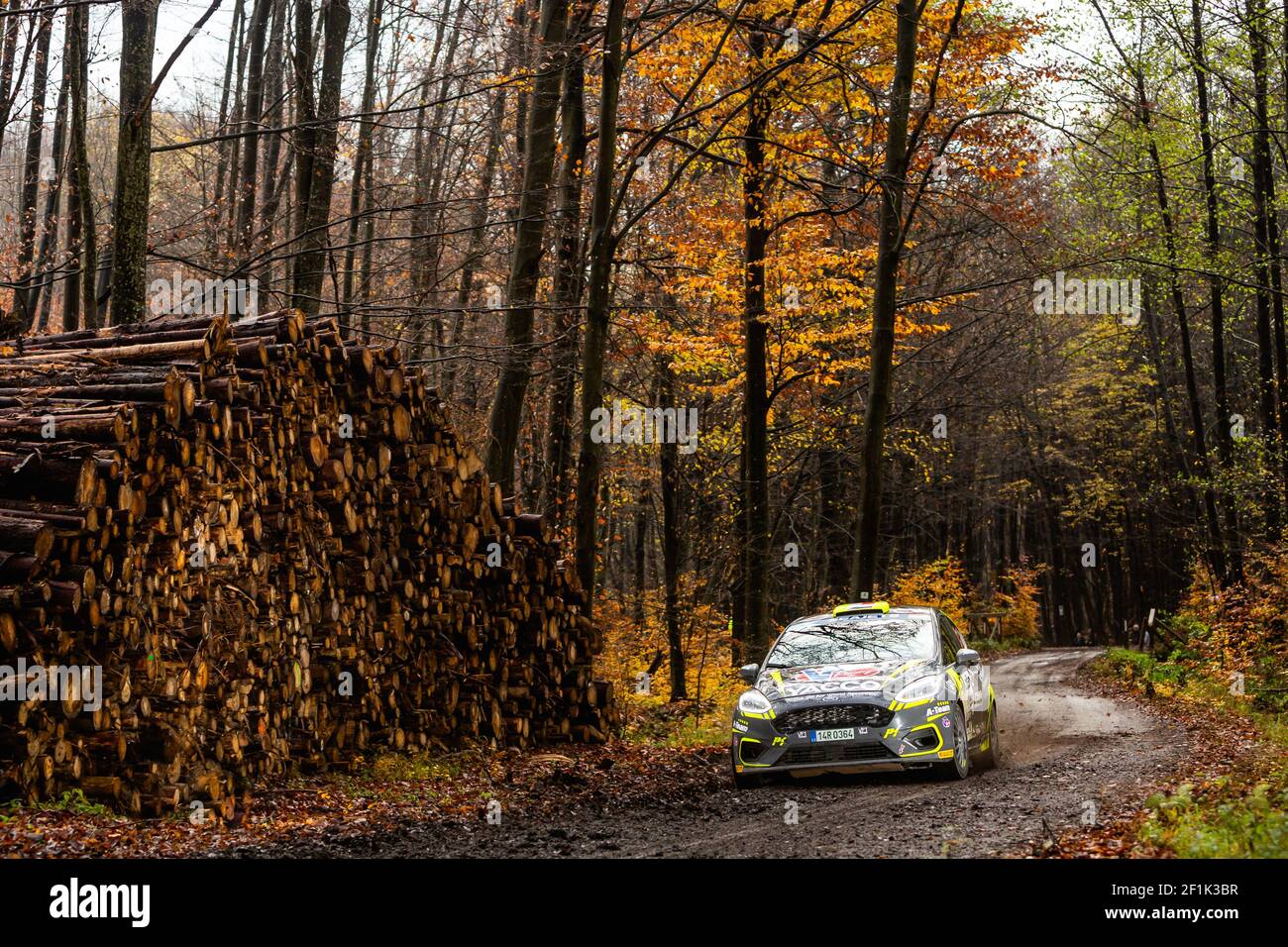 22 PCSRA Erik (cze), ZAKOVA Jindriska (cze), ACCR TCHÈQUE RALLY TEAM I, Ford Fiesta R2, action pendant le championnat européen de rallye Nyiregyhaza Rally 8 en Hongrie du 10 au 2019 novembre - photo Thomas Fenetre / DPPI Banque D'Images