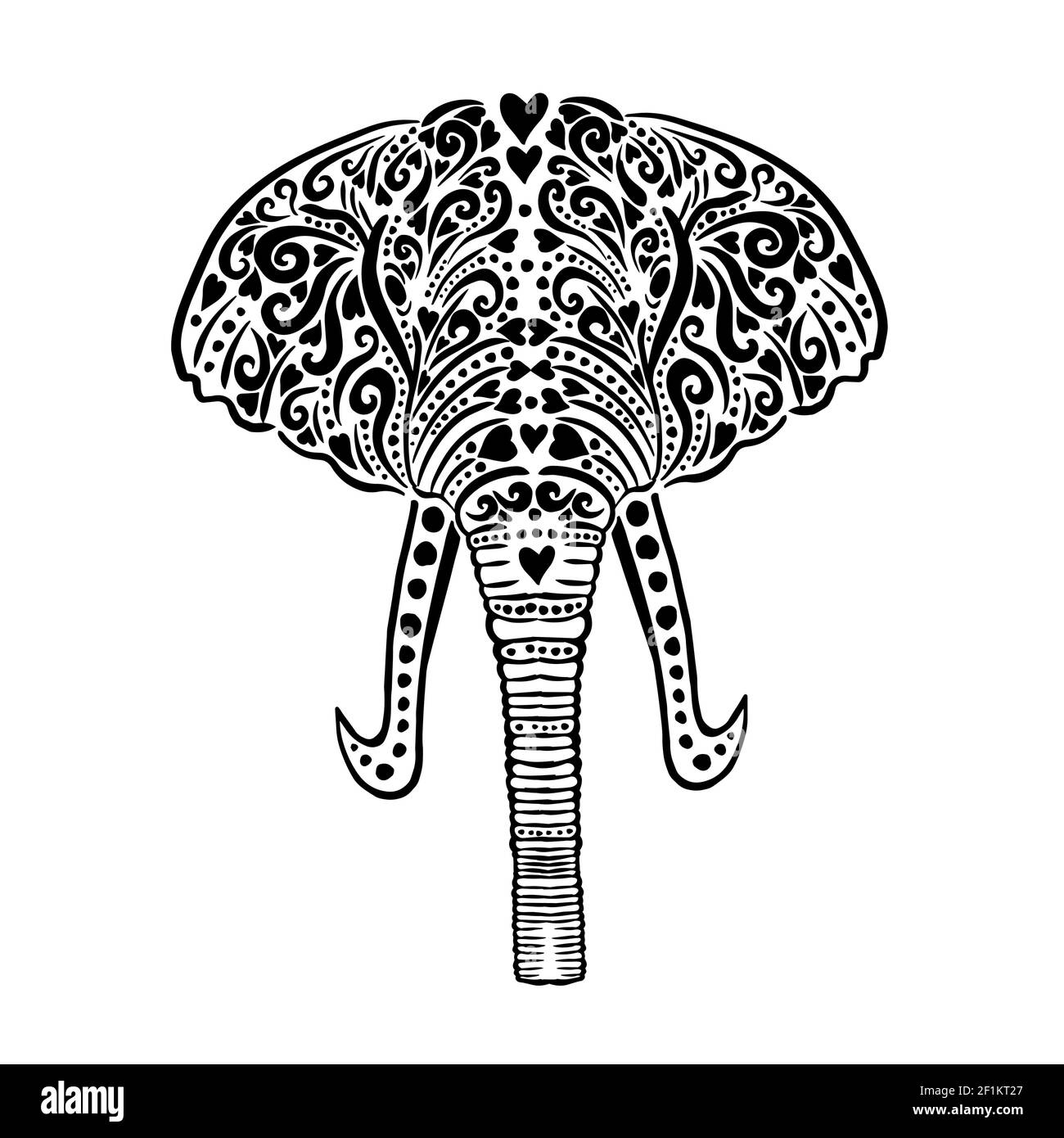 Tête d'éléphant faite de motifs. Illustration vectorielle Illustration de Vecteur