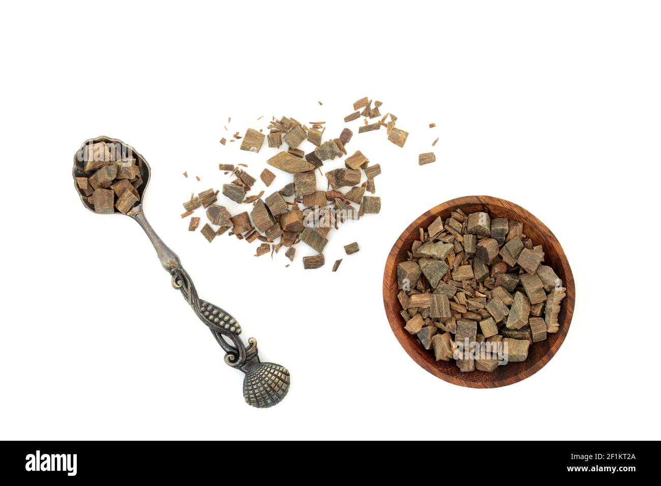 L'écorce d'herbe de Guaiacum est utilisée en phytothérapie naturelle pour guérir les rhumatismes, l'arthrite, la syphilis, les problèmes respiratoires, les troubles de la peau et est antibactérien. Banque D'Images