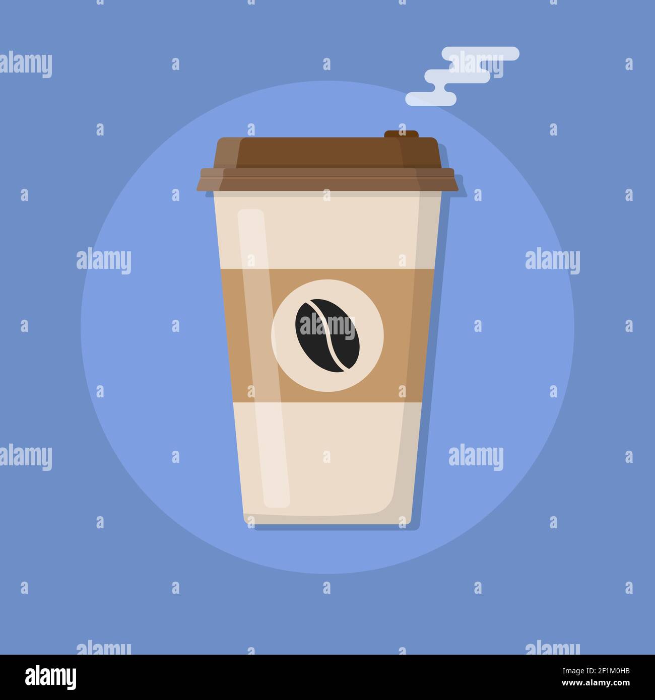 Tasse à café en plastique avec café chaud Illustration de Vecteur