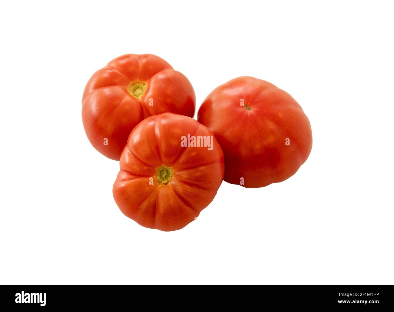 Tomates de bœuf rouge isolées sur fond blanc Banque D'Images