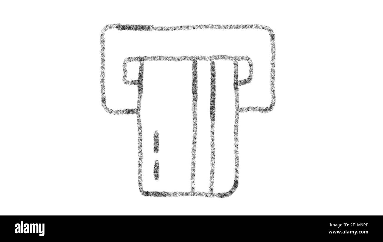Icône de carte ATM conçue avec un style de dessin sur tableau noir, vidéo animée idéale pour la composition et le motiongrafics Banque D'Images