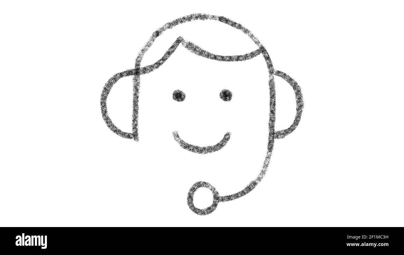 Icône de consultant dessinée dans le style de dessin de tableau noir, vidéo animée idéale pour le compositing et le motiongrafics Banque D'Images