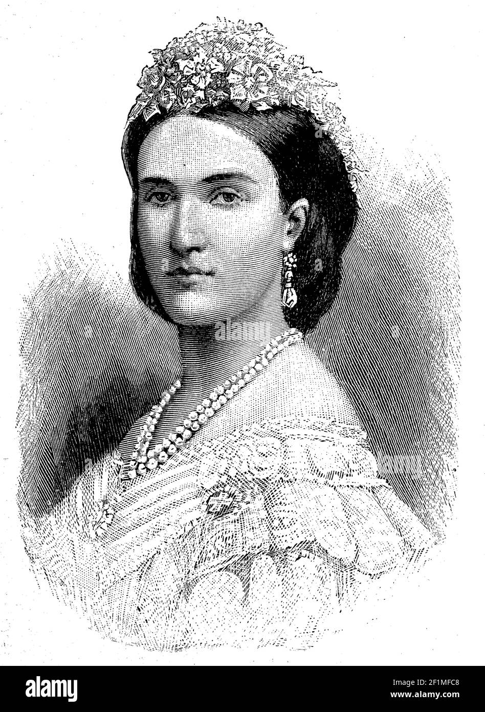 Marie Charlotte Amélie Augustine victoire Clementine Leopoldine de Belgique, plus tard Carlota du Mexique, 7 juin 1840 - 19 janvier 1927, une princesse belge et, par son mariage à Maximilian I, archiduchesse d'Autriche et impératrice du Mexique / Marie Charlotte Amélie Augustine victoire Clementine Leopoldine von Belgien, Später Carlota von Mexiko, 7. Juin 1840 - 19. Januar 1927, eine belgische Prinzessin und durch ihre EHE mit Maximilian I. Erzherzogin von Österreich und Kaiserin von Mexiko, Historisch, historique, numérique reproduction améliorée d'un original du 19ème siècle / numérique Re Banque D'Images