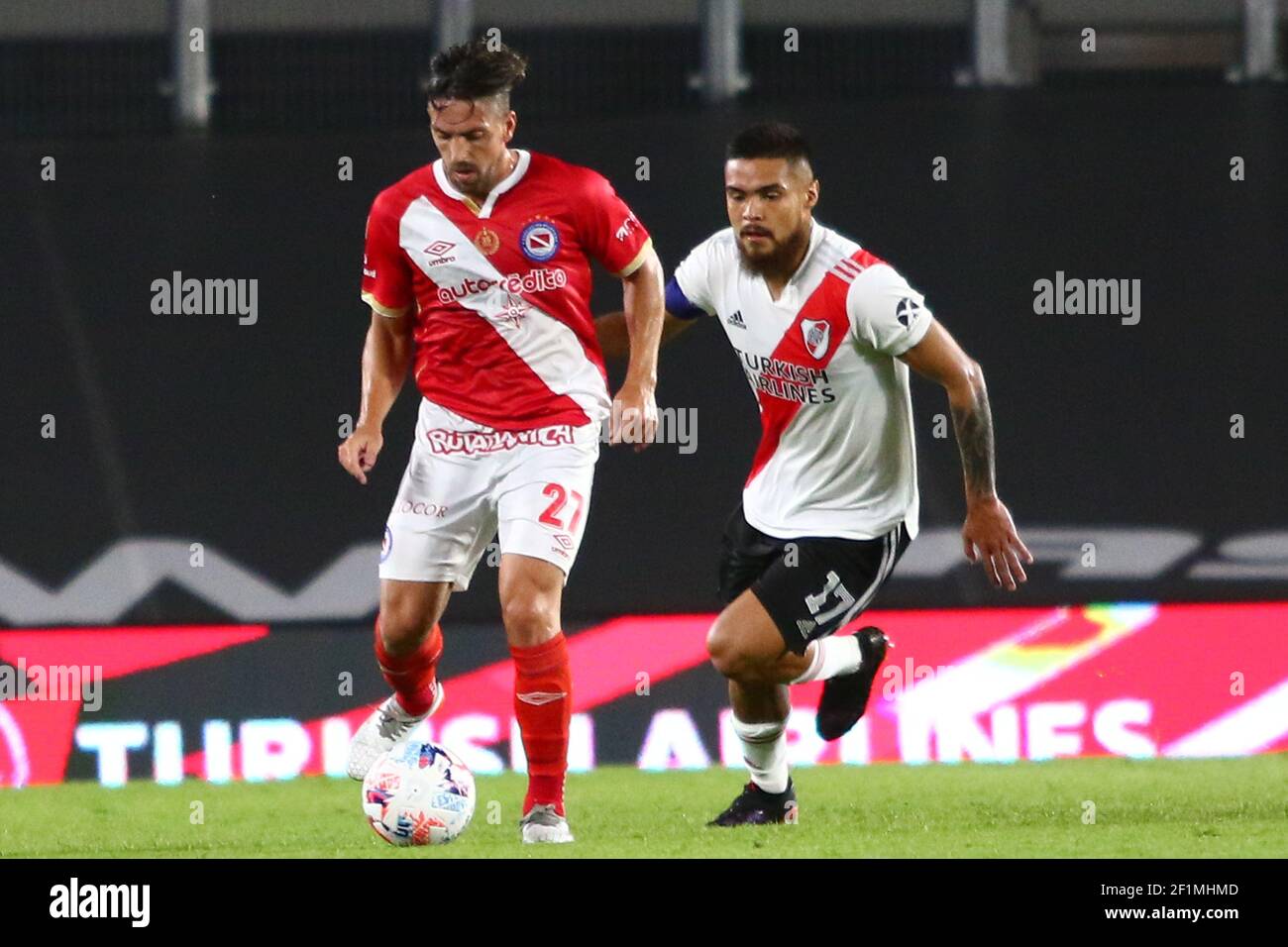 BUENOS AIRES, 8.03.2021: Pendant le match entre River plate et Argentinos Juniors pour la Ligue Argentine de football (photo: Néstor J. Beremnum) Banque D'Images