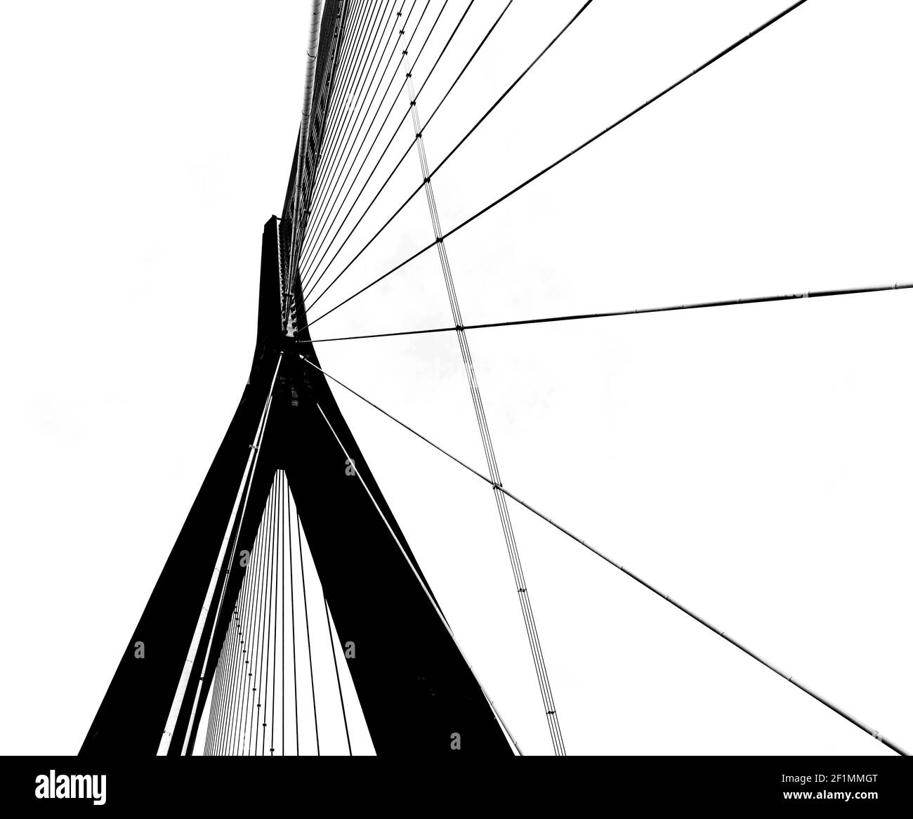 Détail architectural du pont de Normandie au-dessus de la Seine Banque D'Images Détail architectural du pont de Normandie au-dessus de la Seine Banque D'Images