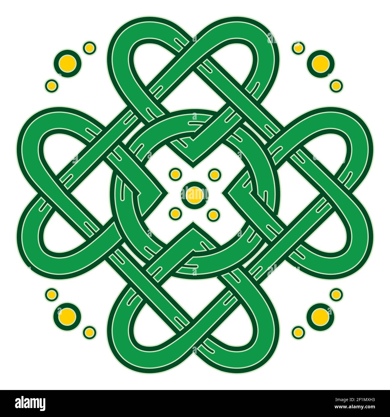 Trèfle à quatre feuilles. Symbole irlandais dans le style celtique pour la fête de Saint Patrick Illustration de Vecteur