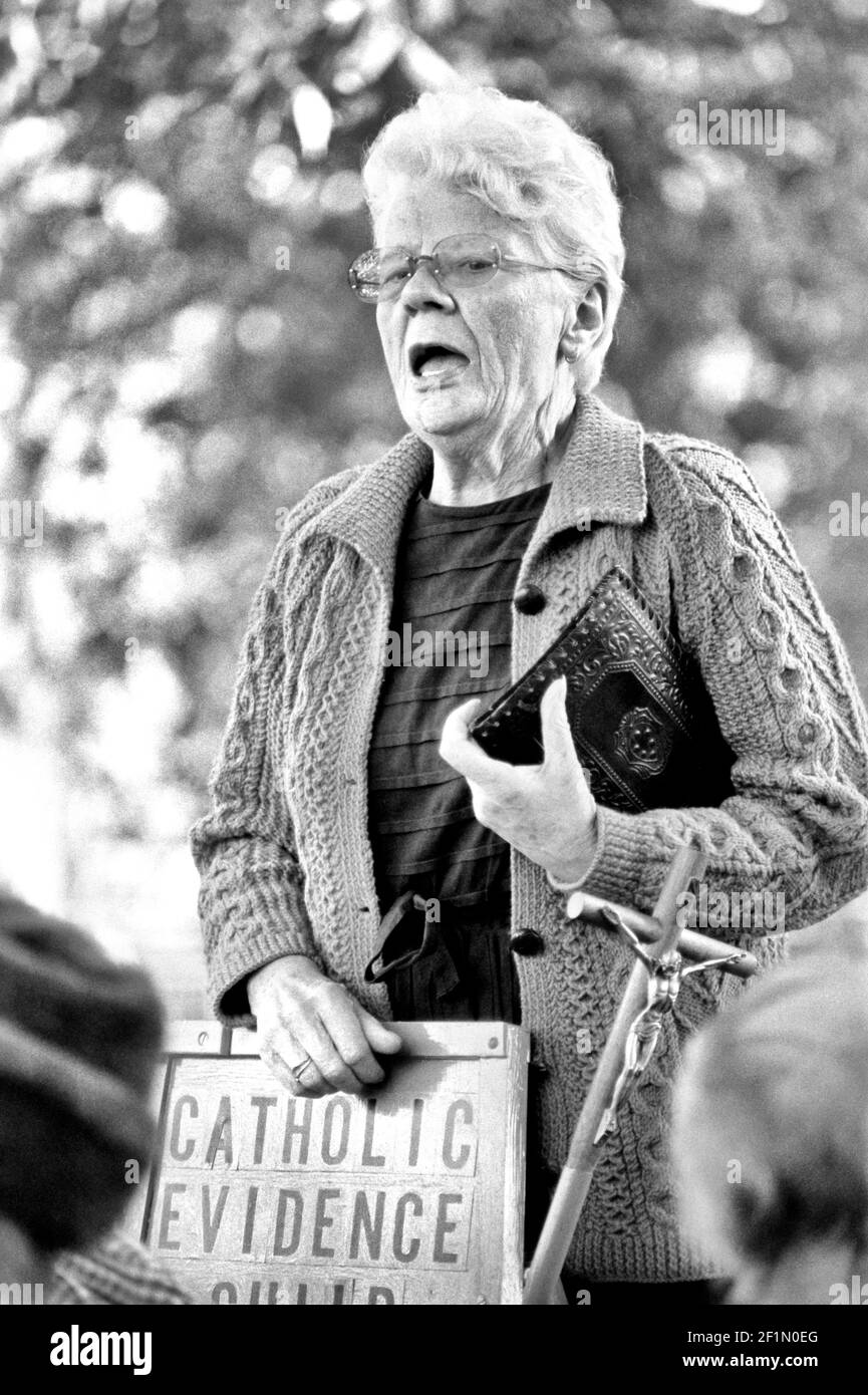Prédicateurs à Speakers Corner, Hyde Park, Londres - 1986 Banque D'Images