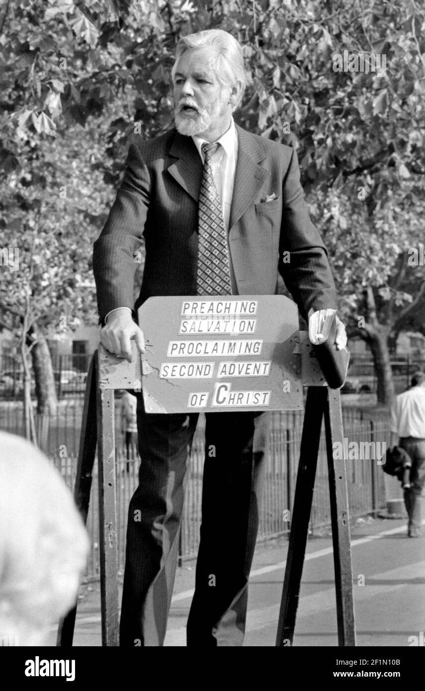 Prédicateurs à Speakers Corner, Hyde Park, Londres - 1986 Banque D'Images