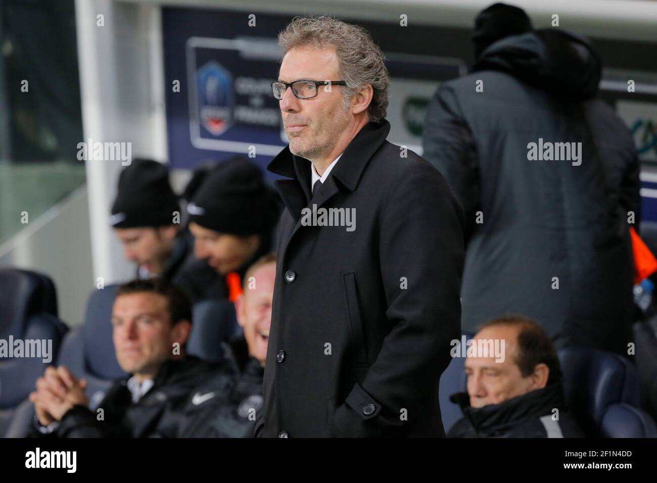 Laurent blanc (psg) lors du match de la coupe française Paris Saint Germain contre le FC Nantes au stade Parc des Princes à Paris le 11 février 2015. Photo Stephane Allaman / DPPI Banque D'Images