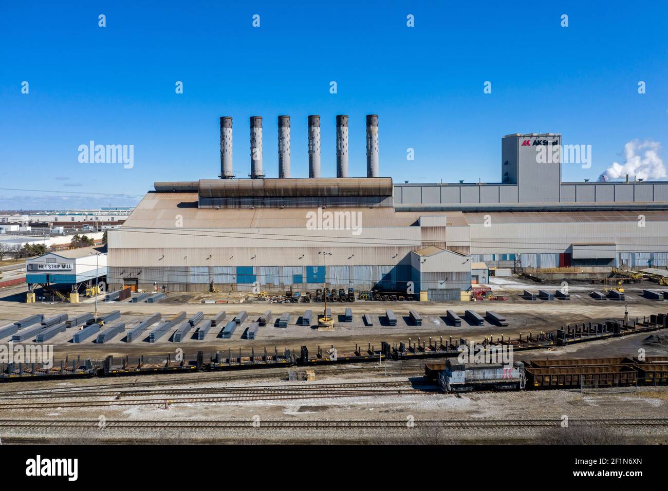 Dearborn, Michigan - l'usine AK Steel du complexe de fabrication de Ford River Rouge. Banque D'Images