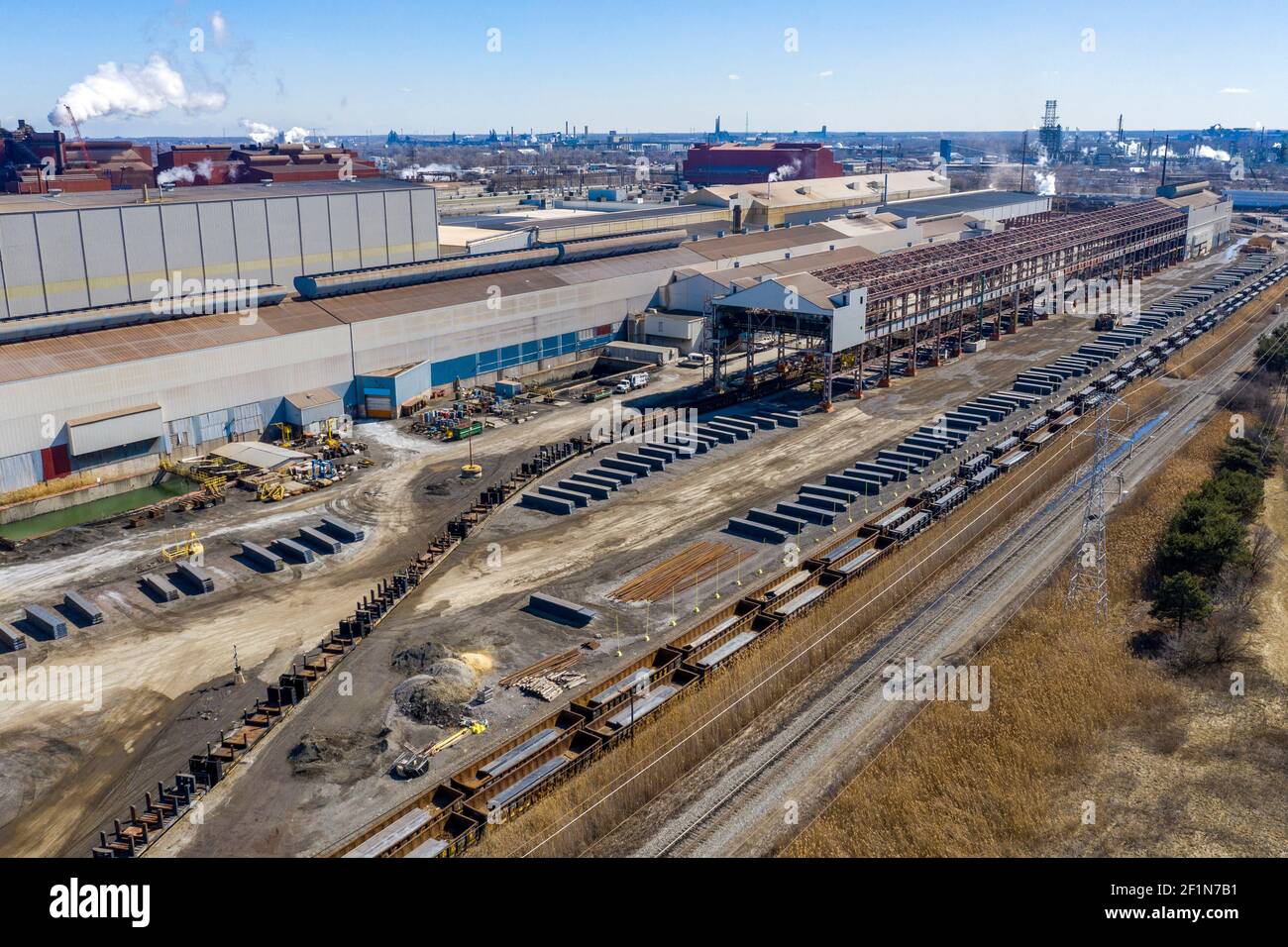 Dearborn, Michigan - l'usine AK Steel du complexe de fabrication de Ford River Rouge. Banque D'Images