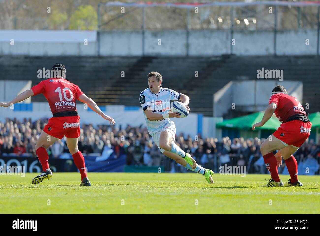 Johannes GOOSEN (Racing Metro 92), Matt Giteau (Rugby Club Toulonnais), Guilhem Guirado (Rugby Club Toulonnais) lors du match de rugby final de la coupe des champions européens entre Racing Metro 92 et RC Toulon le 10 avril 2016 au stade Yves du Manoir à Colombes, France - photo Stephane Allaman / DPPI Banque D'Images