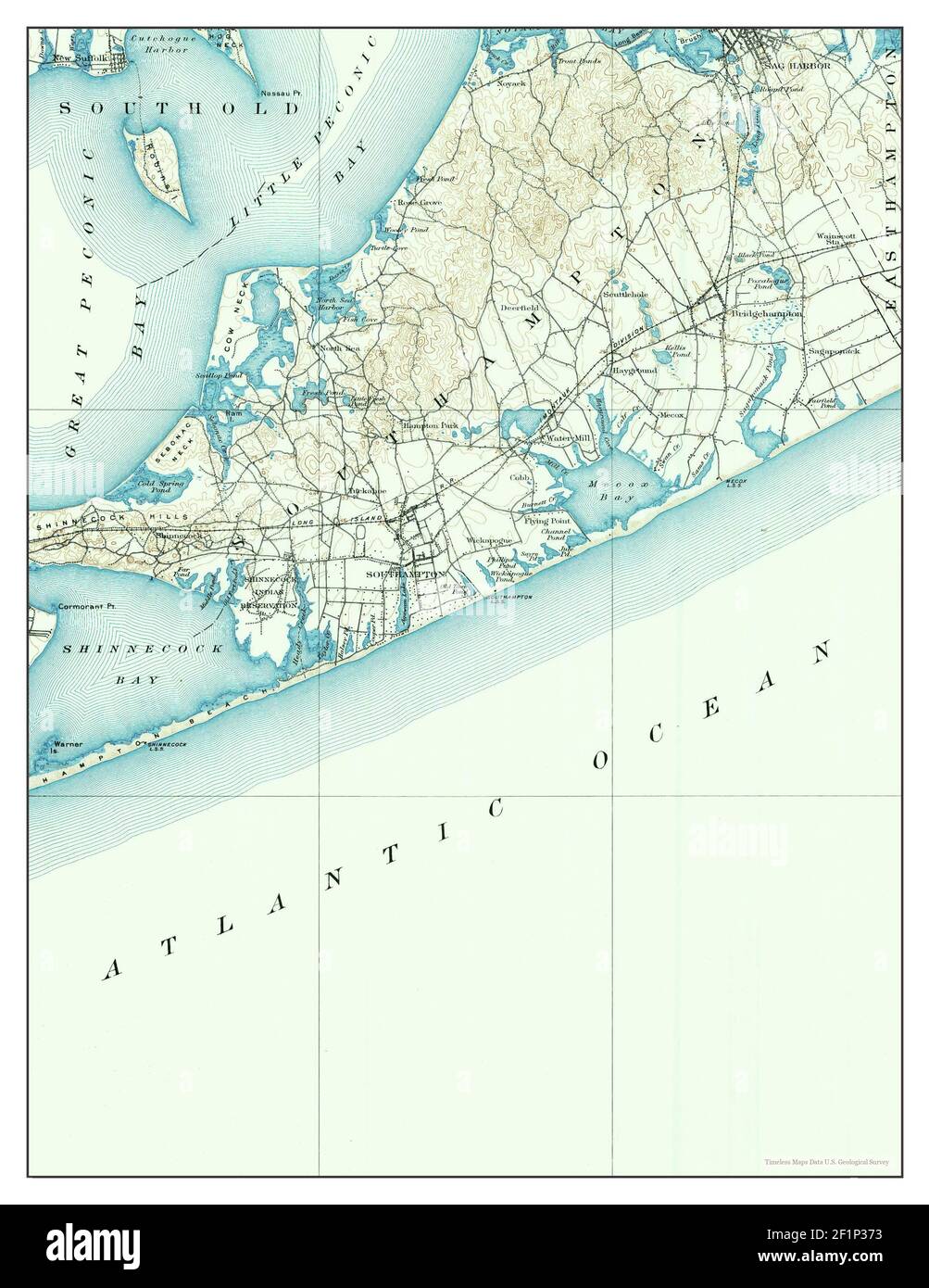 SAG Harbour, New York, carte 1903, 1:62500, États-Unis d'Amérique par Timeless Maps, données U.S. Geological Survey Banque D'Images