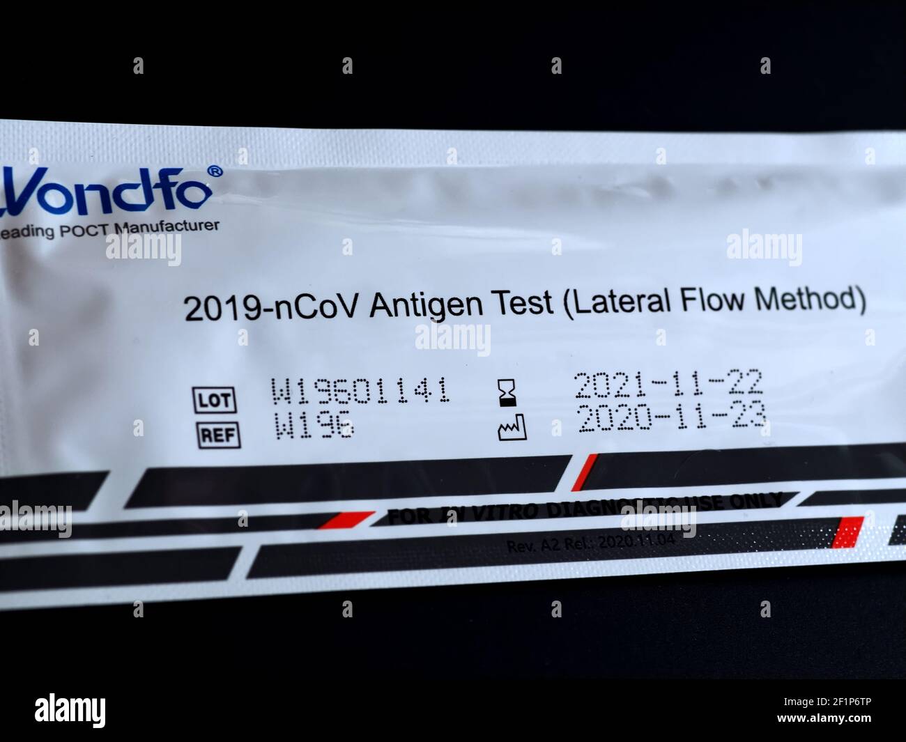 Test d'antigène Wondfo Covid-19 ou Corona pour des tests rapides Banque D'Images