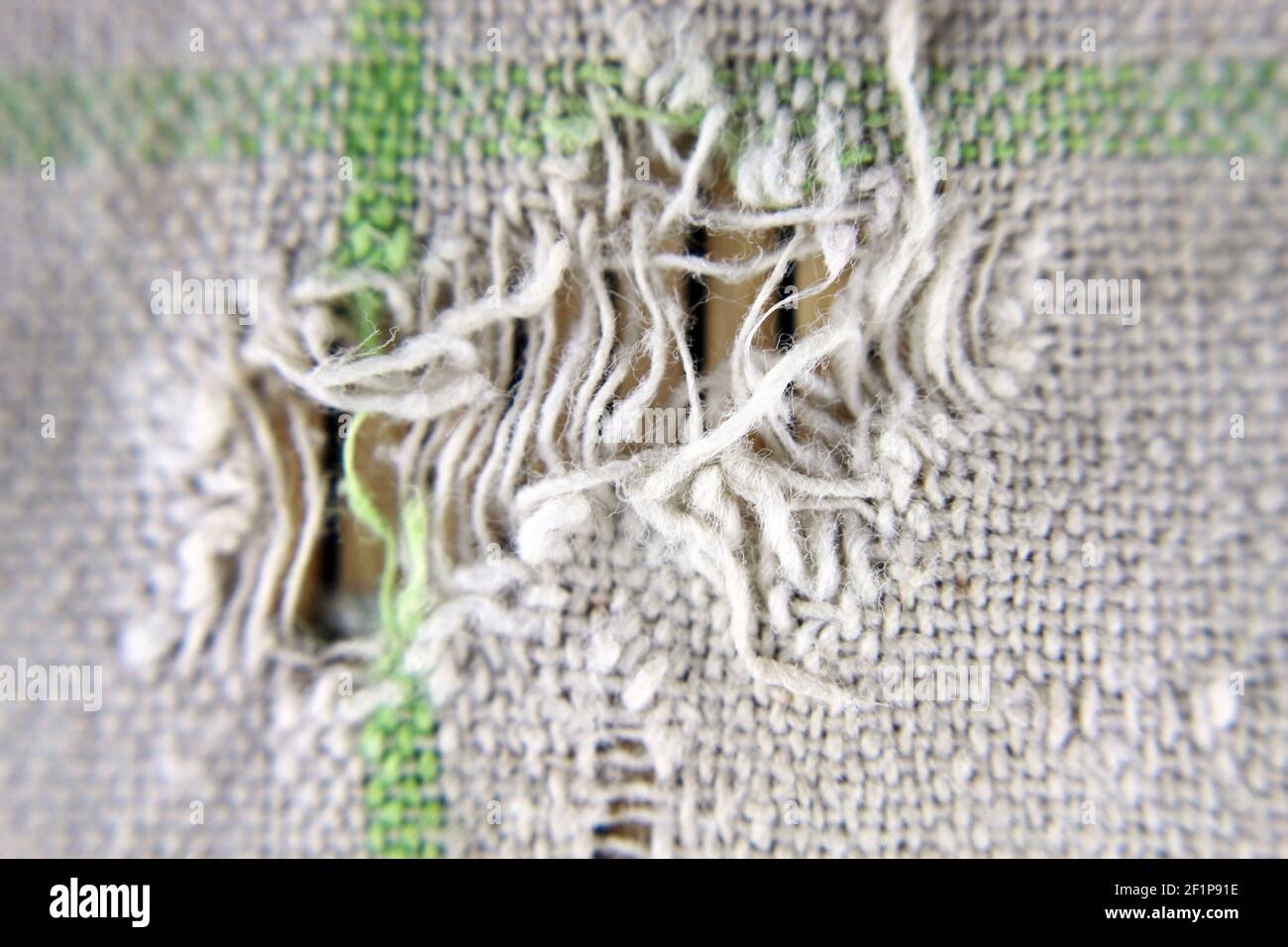 tissage de coton coloré, consommé par l'usure du temps. Banque D'Images