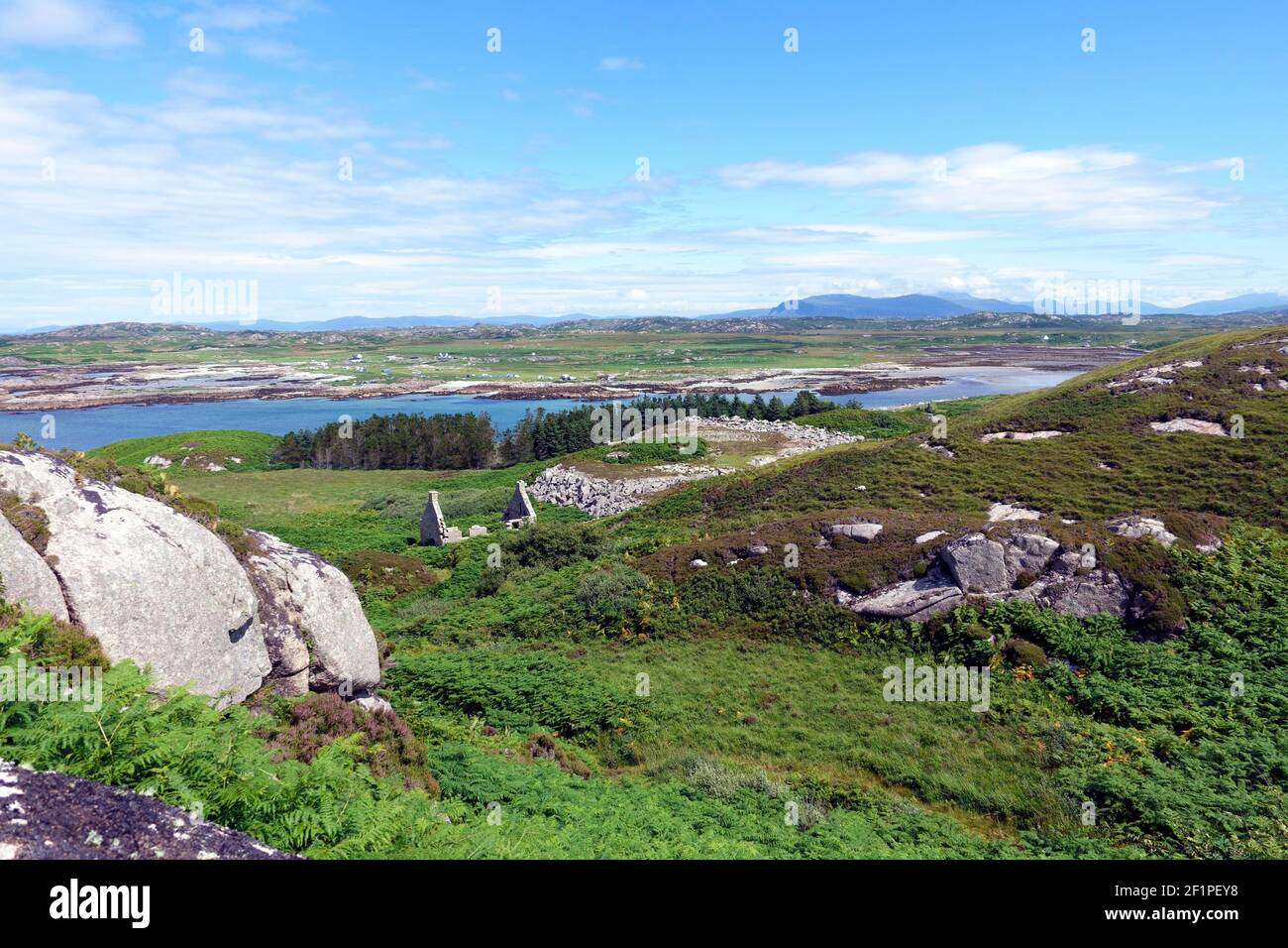 Vue sur Mull depuis Erraid, dans les Hébrides intérieures d'Écosse Banque D'Images