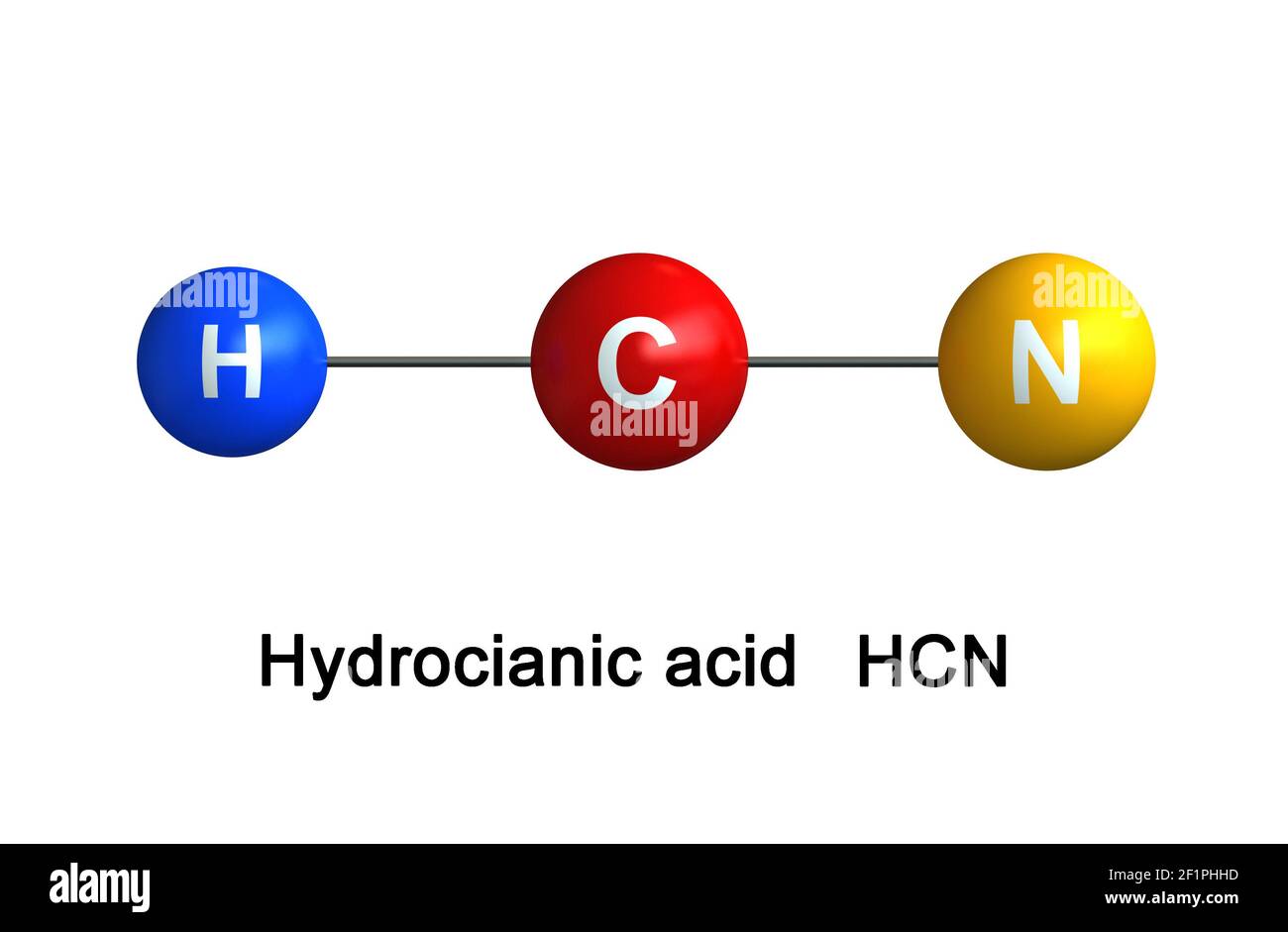 Rendu 3d de la structure moléculaire de l'acide chlorhydrique isolé sur ...