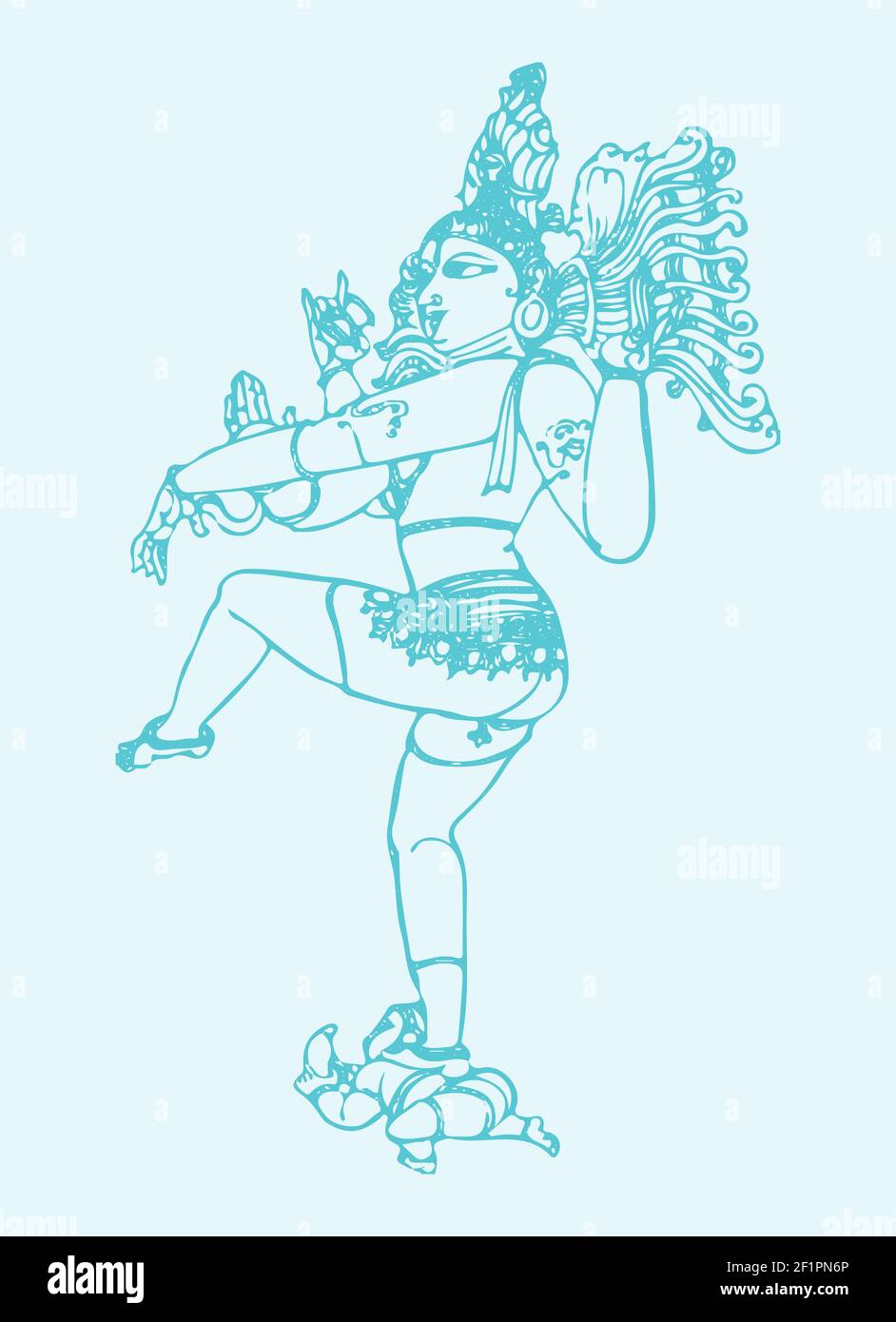 Un beau dessin de Lord Shiva ou Nataraja danse pose Banque D'Images