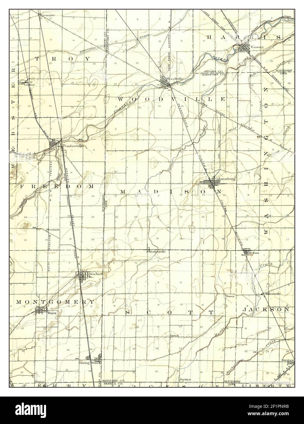 Elmore, Ohio, carte 1901, 1:62500, États-Unis d'Amérique par Timeless Maps, données U.S. Geological Survey Banque D'Images