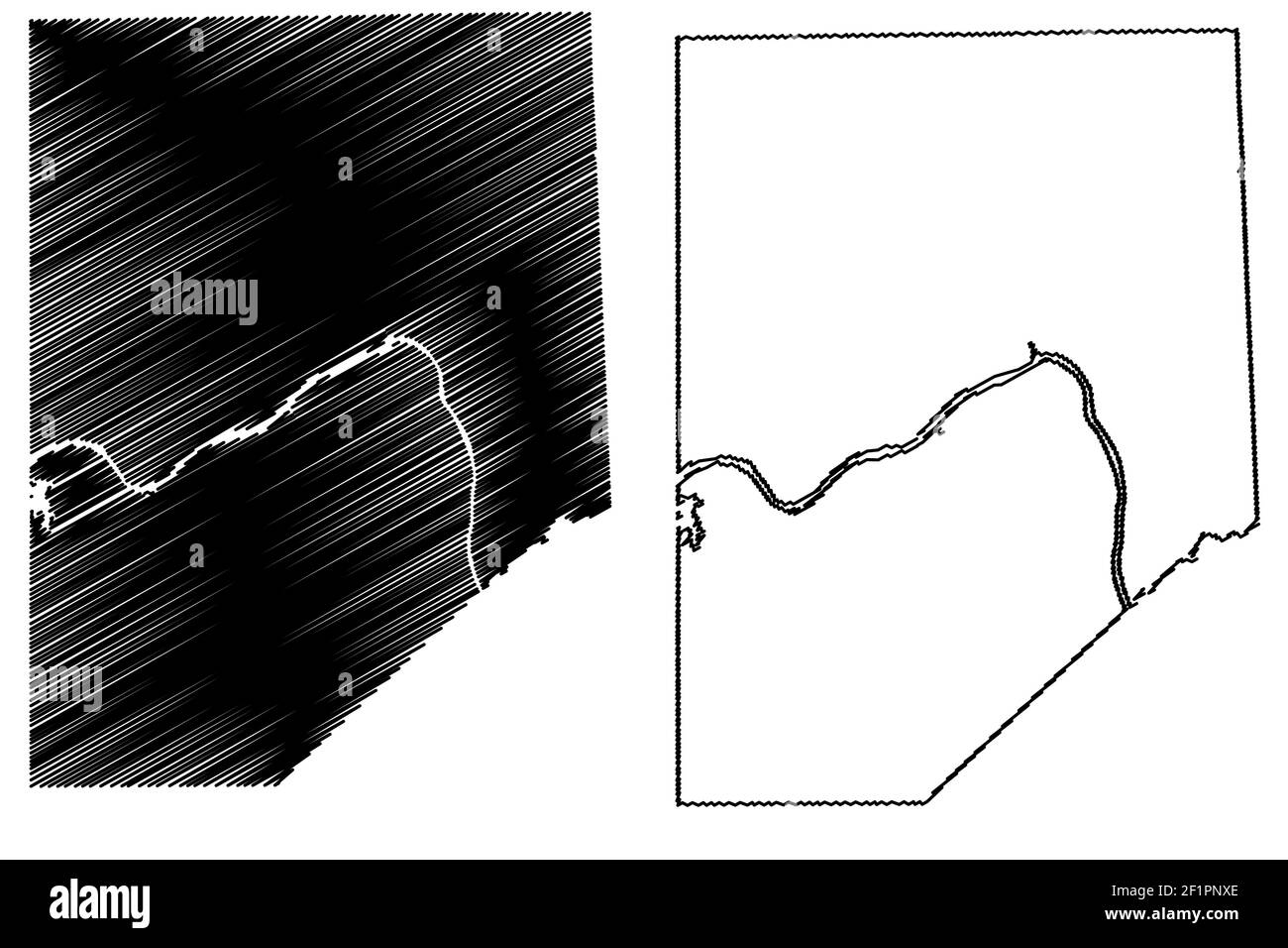 Comté de Beaver, Commonwealth of Pennsylvania (comté des États-Unis, États-Unis d'Amérique, États-Unis, États-Unis, États-Unis) carte illustration vectorielle, scribble esquisse carte de Beaver Illustration de Vecteur