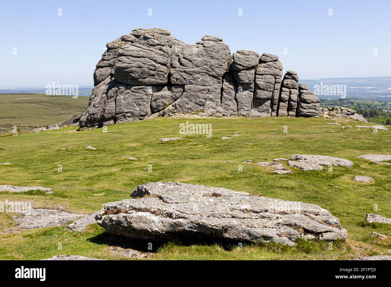 Les roches Haytor, d'un granit tor sur le Dartmoor, Devon, UK Banque D'Images