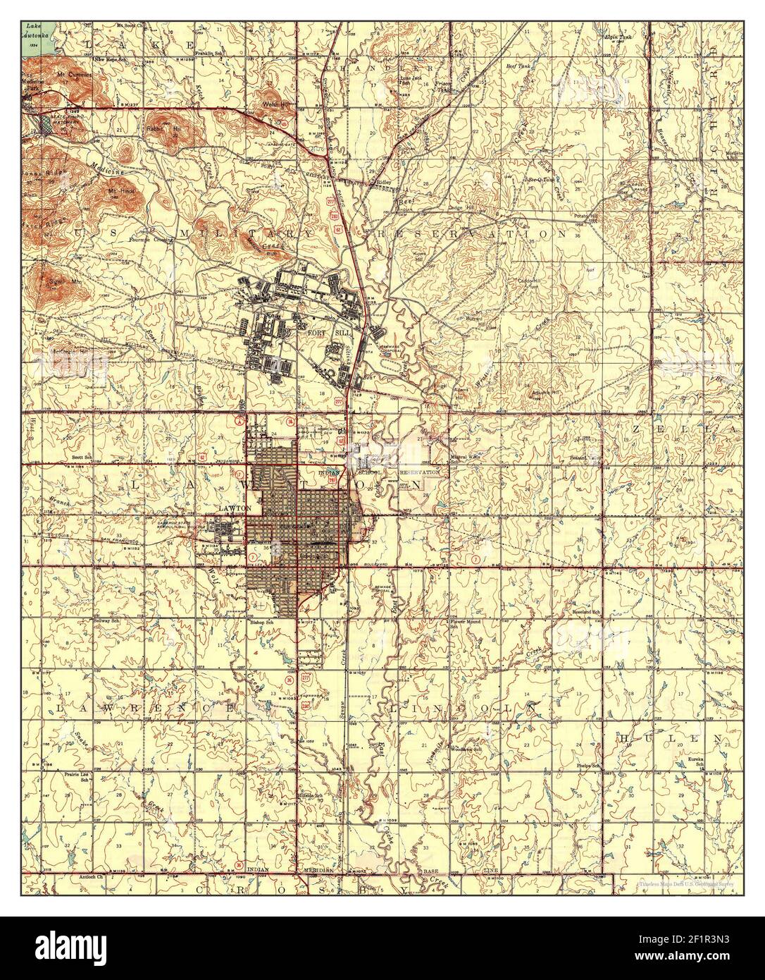 Carte de lawton oklahoma Banque de photographies et d’images à haute