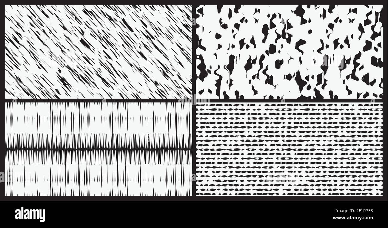 Ensemble de motifs abstraits en noir et blanc. Arrière-plans vectoriels avec différentes formes de forme libre. Illustration de Vecteur