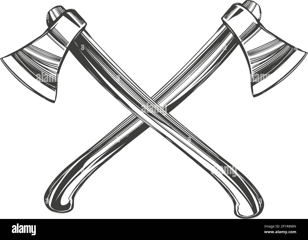 axe avec outil de hachage à poignée en bois illustration vectorielle dessinée à la main esquisse Illustration de Vecteur