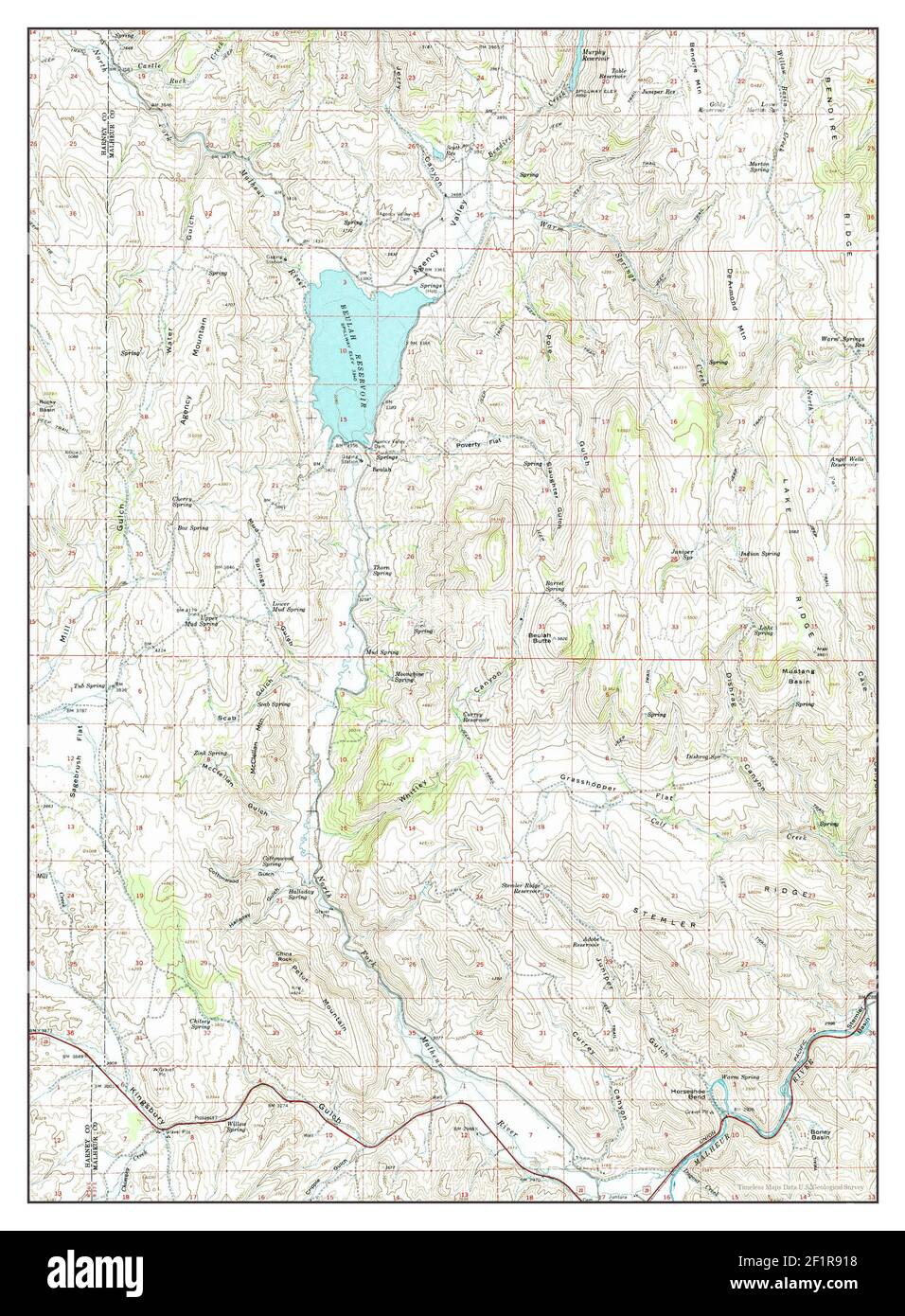 Beulah, Oregon, carte 1966, 1:62500, États-Unis d'Amérique par Timeless Maps, données U.S. Geological Survey Banque D'Images